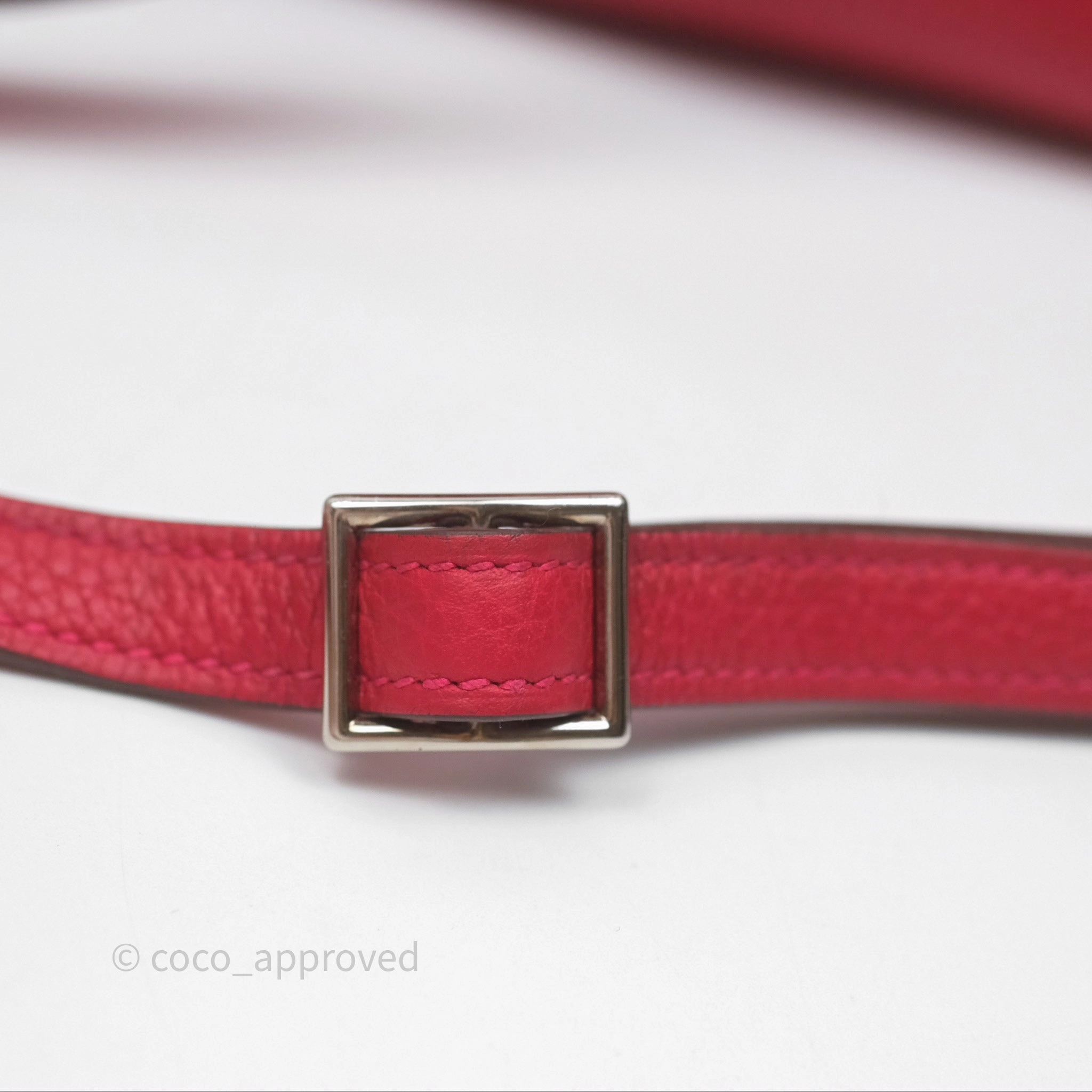 Herms Kelly Ado Backpack Red Rouge Clemence Palladium Hardware