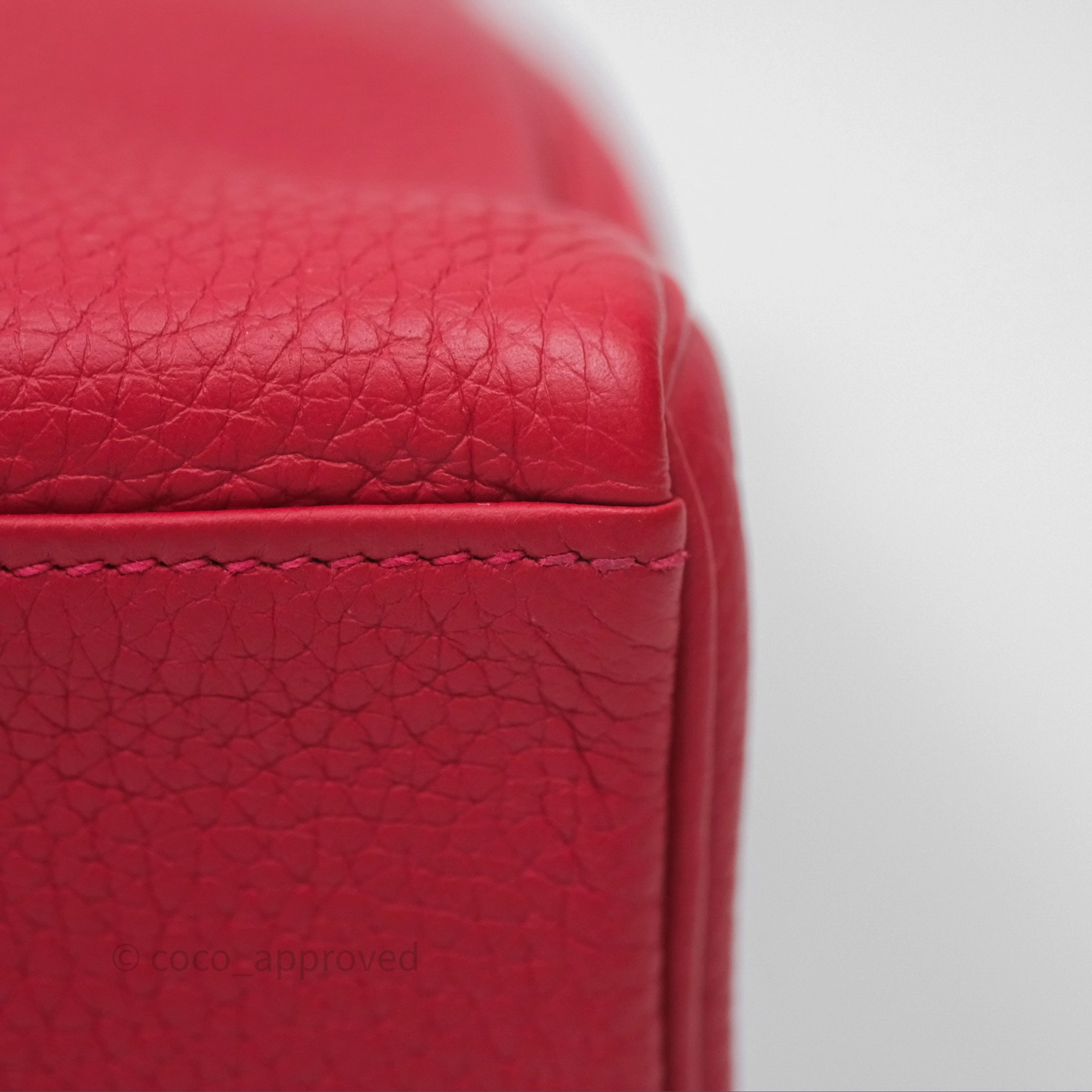 Herms Kelly Ado Backpack Red Rouge Clemence Palladium Hardware