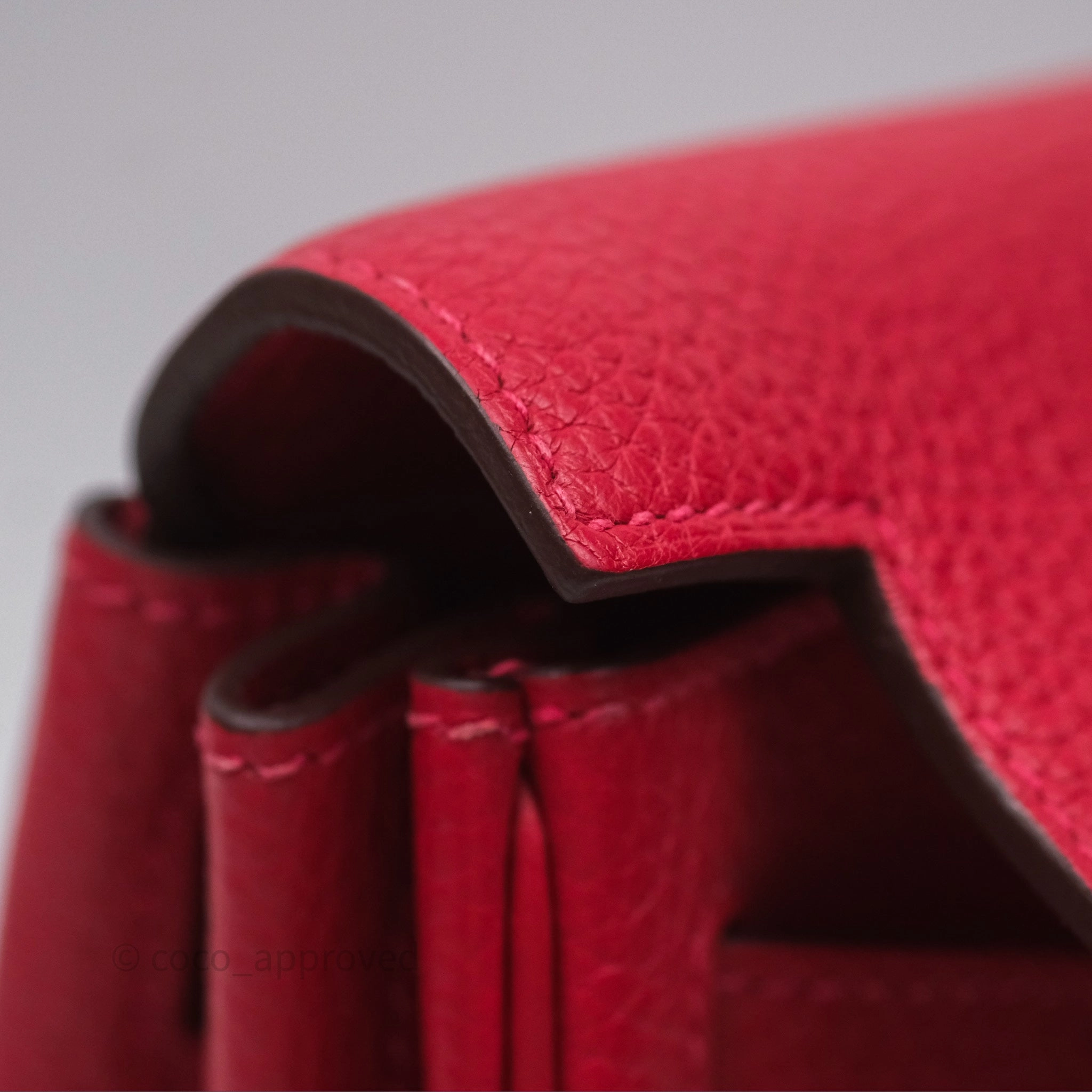 Herms Kelly Ado Backpack Red Rouge Clemence Palladium Hardware