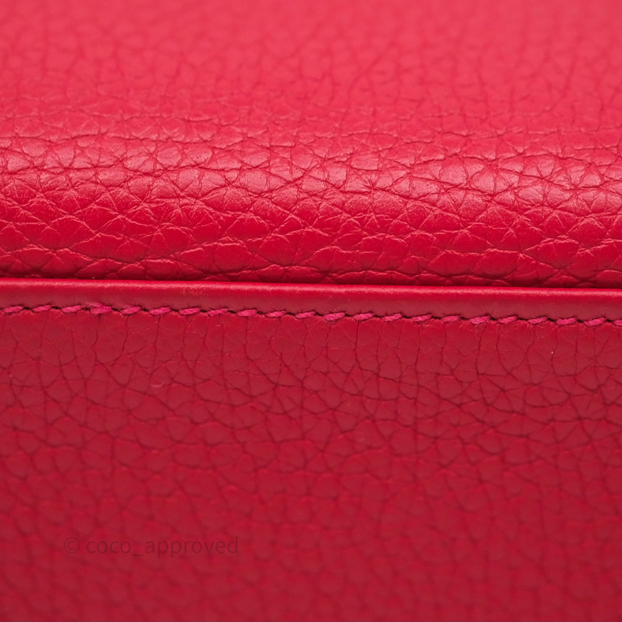 Herms Kelly Ado Backpack Red Rouge Clemence Palladium Hardware