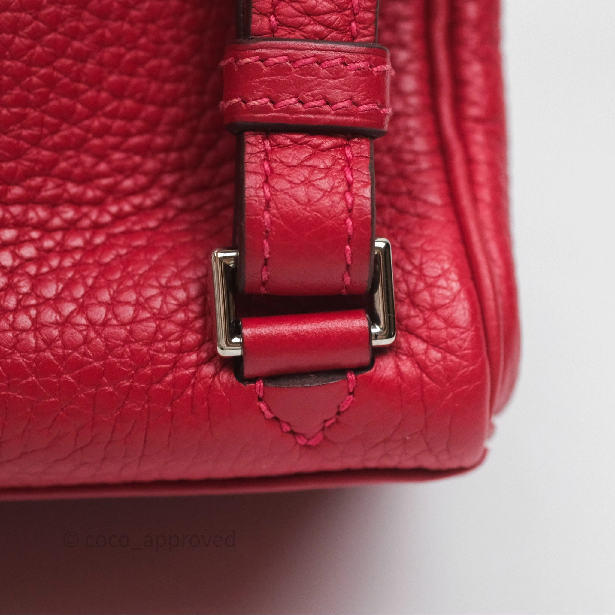 Herms Kelly Ado Backpack Red Rouge Clemence Palladium Hardware