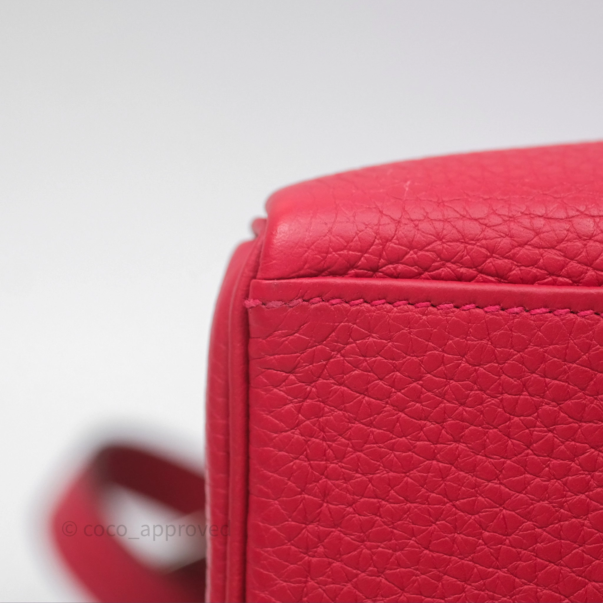 Herms Kelly Ado Backpack Red Rouge Clemence Palladium Hardware