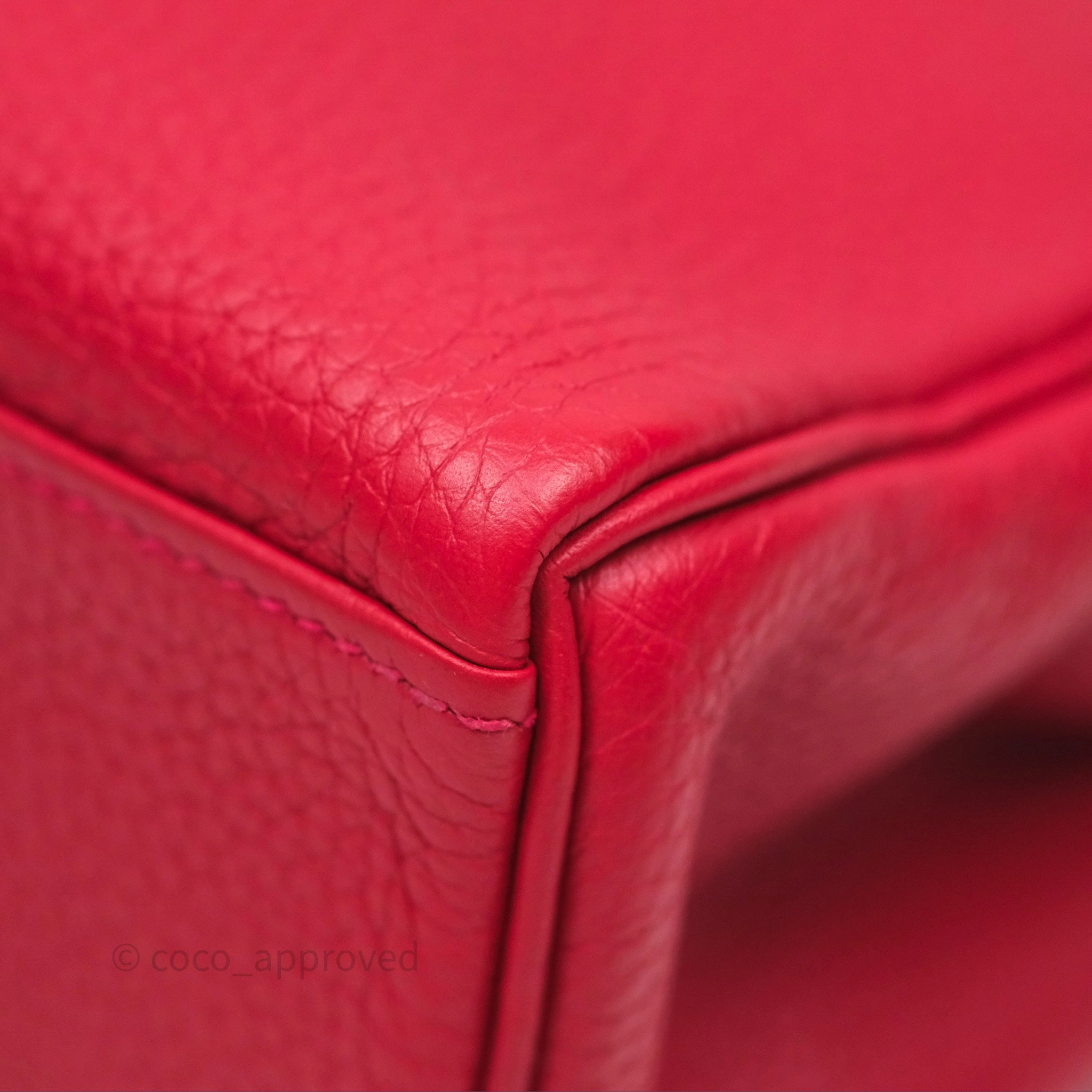 Herms Kelly Ado Backpack Red Rouge Clemence Palladium Hardware