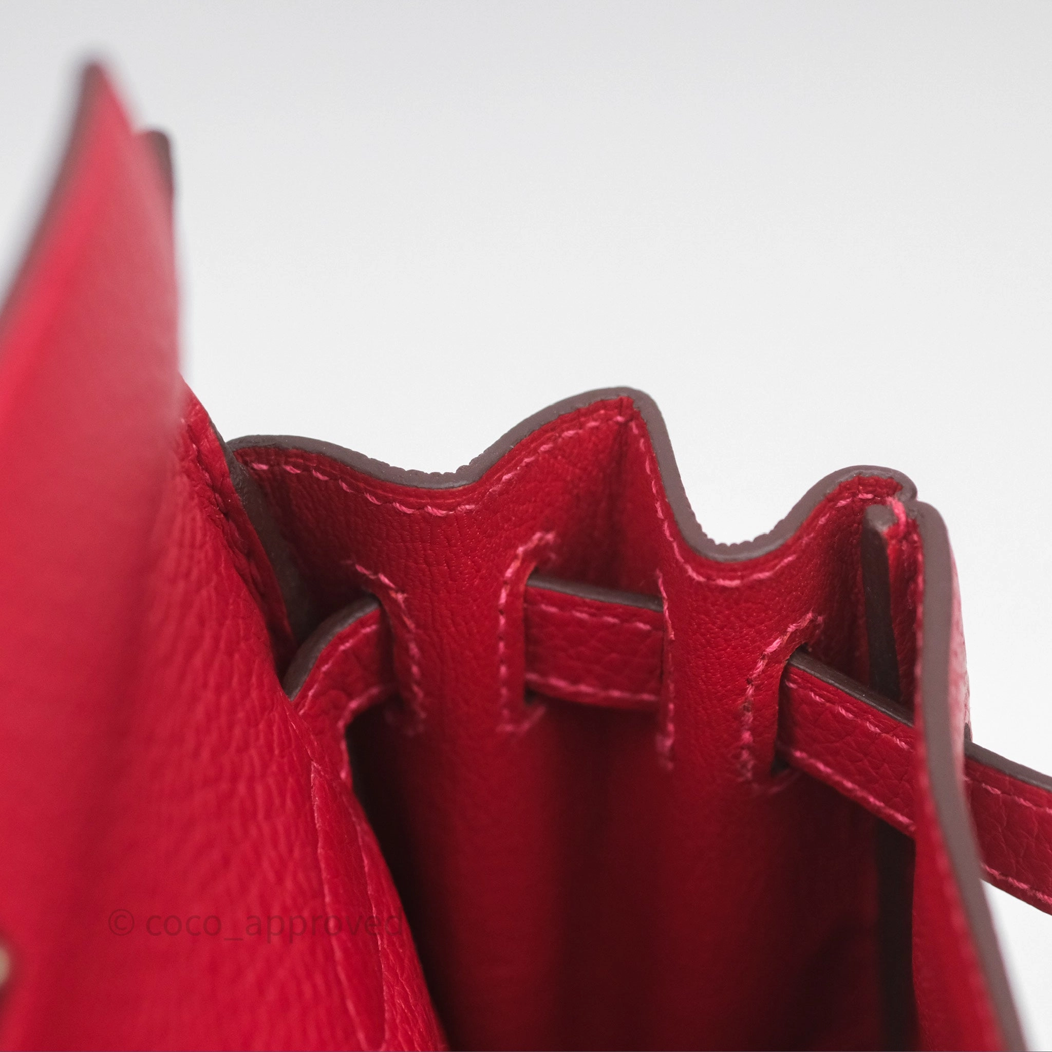 Herms Kelly Ado Backpack Red Rouge Clemence Palladium Hardware