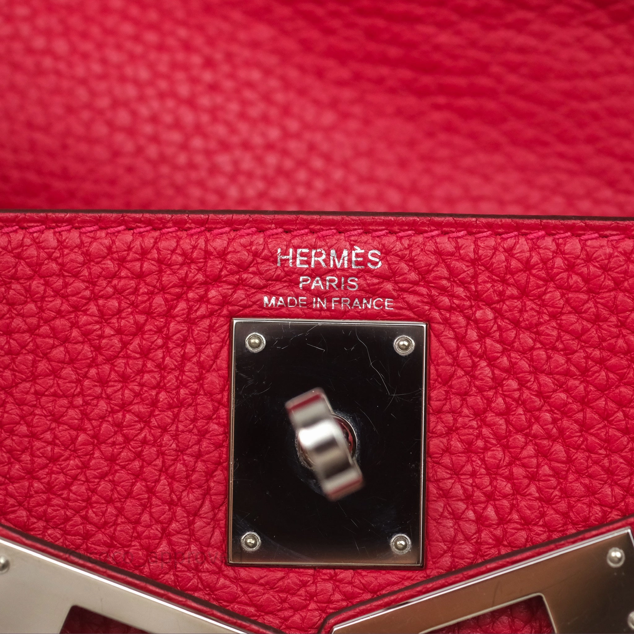 Herms Kelly Ado Backpack Red Rouge Clemence Palladium Hardware