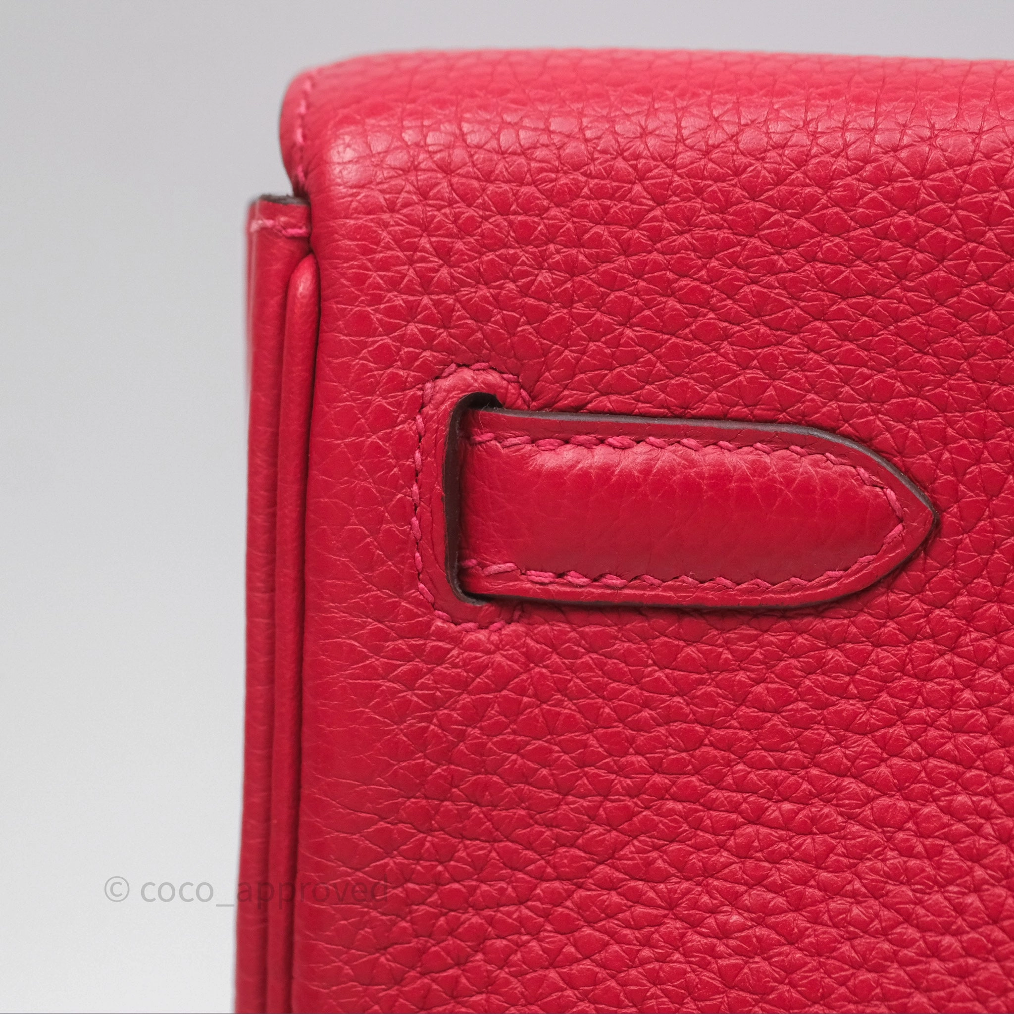 Herms Kelly Ado Backpack Red Rouge Clemence Palladium Hardware
