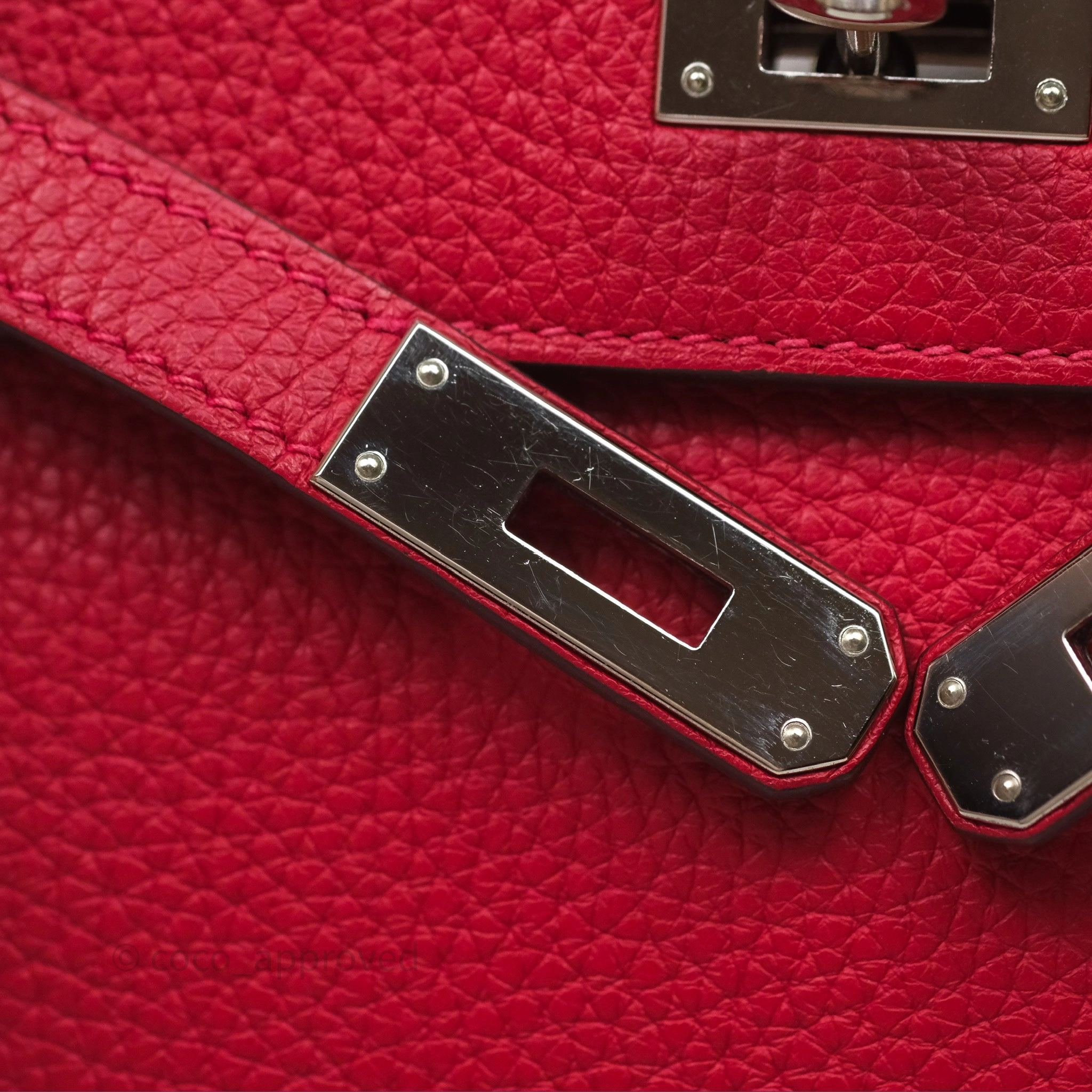 Herms Kelly Ado Backpack Red Rouge Clemence Palladium Hardware