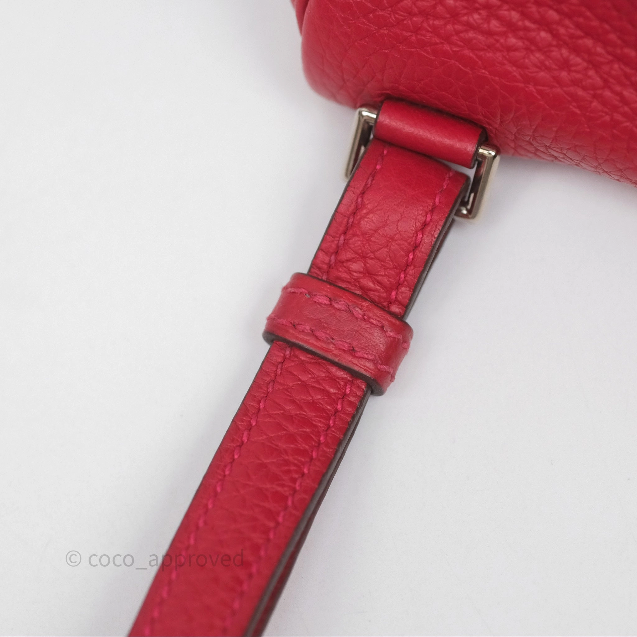 Herms Kelly Ado Backpack Red Rouge Clemence Palladium Hardware
