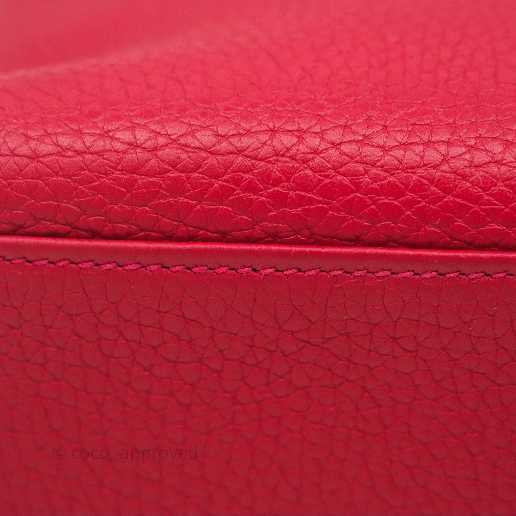 Herms Kelly Ado Backpack Red Rouge Clemence Palladium Hardware
