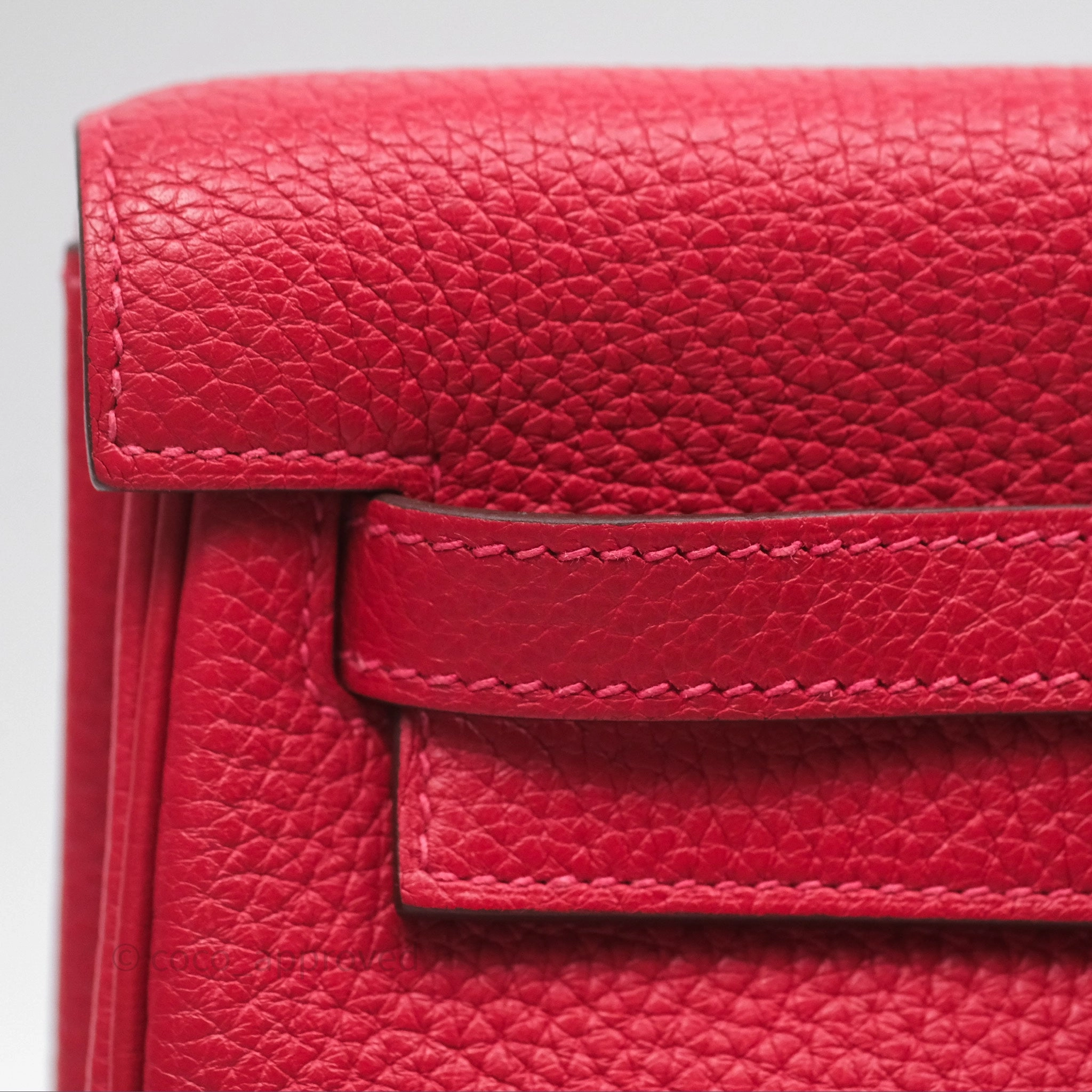 Herms Kelly Ado Backpack Red Rouge Clemence Palladium Hardware