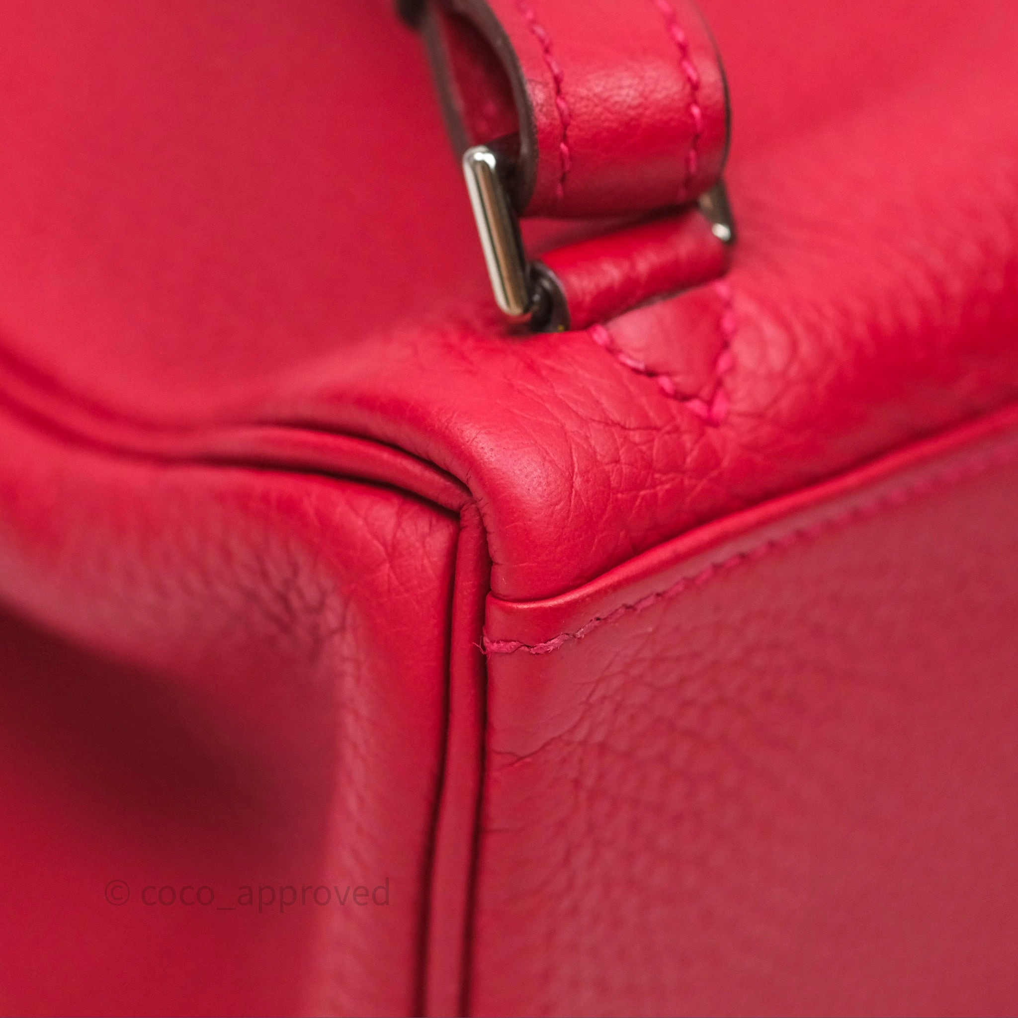 Herms Kelly Ado Backpack Red Rouge Clemence Palladium Hardware