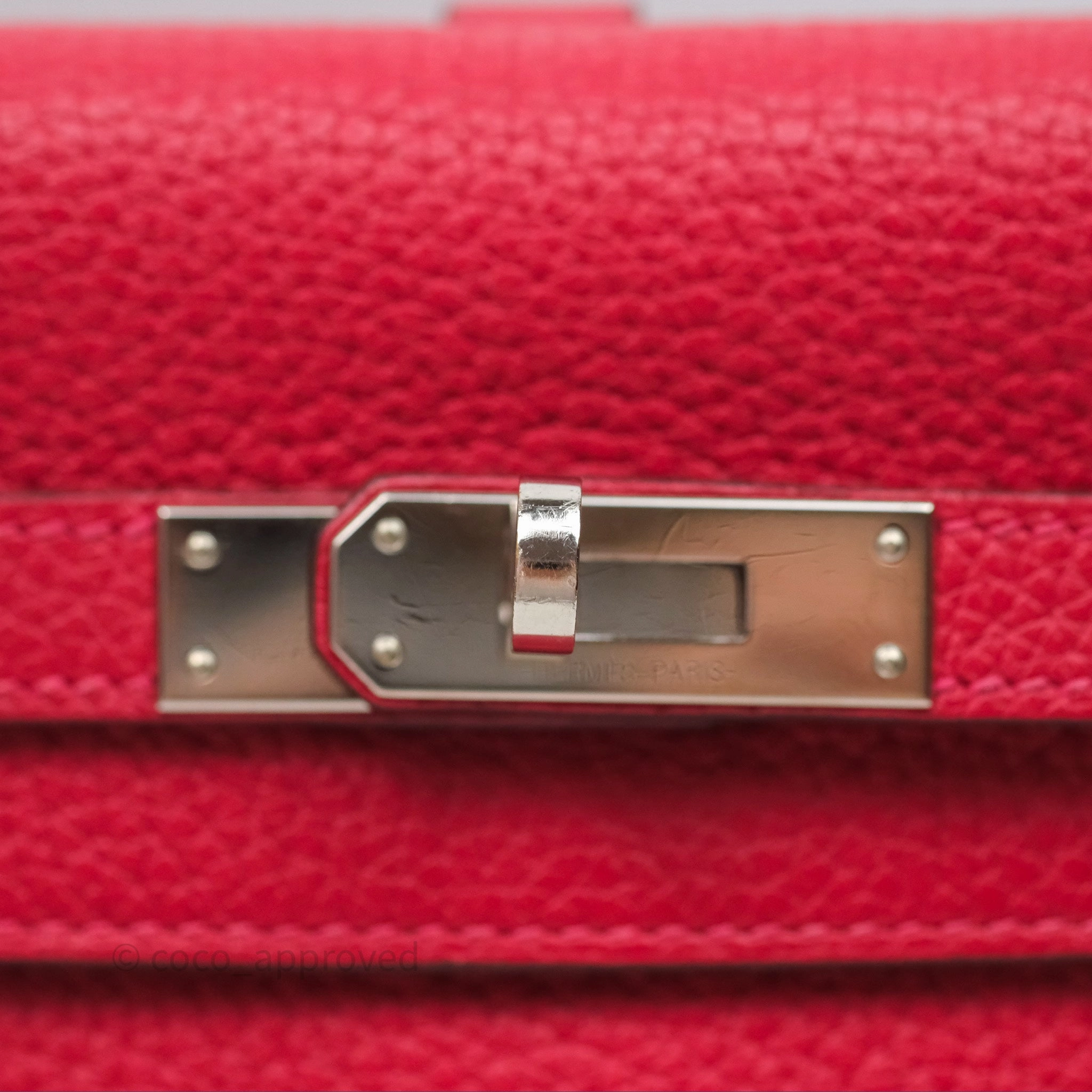 Herms Kelly Ado Backpack Red Rouge Clemence Palladium Hardware