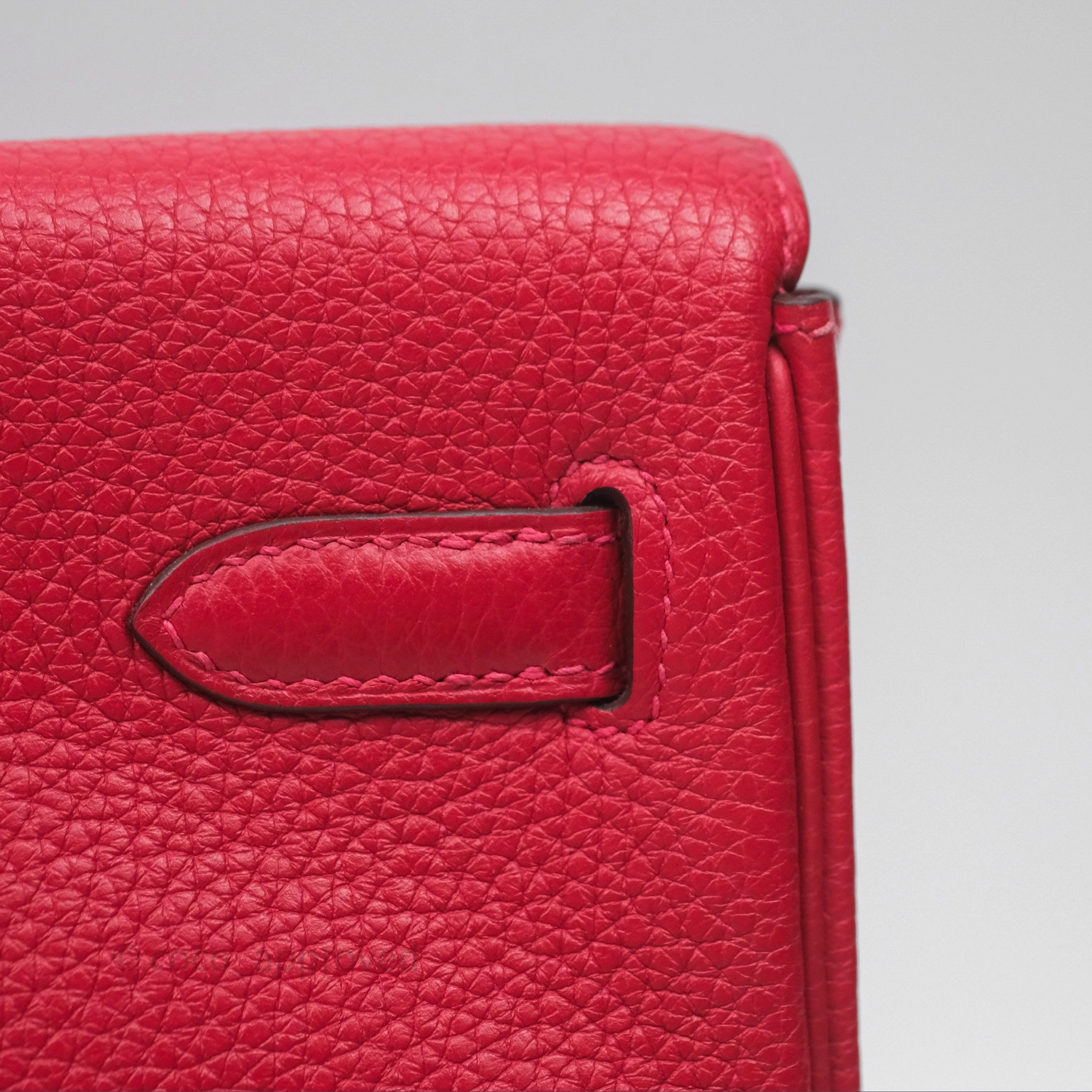 Herms Kelly Ado Backpack Red Rouge Clemence Palladium Hardware