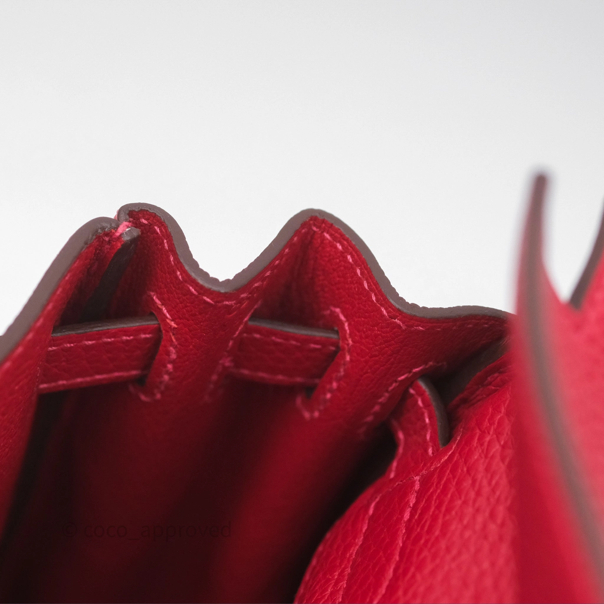 Herms Kelly Ado Backpack Red Rouge Clemence Palladium Hardware