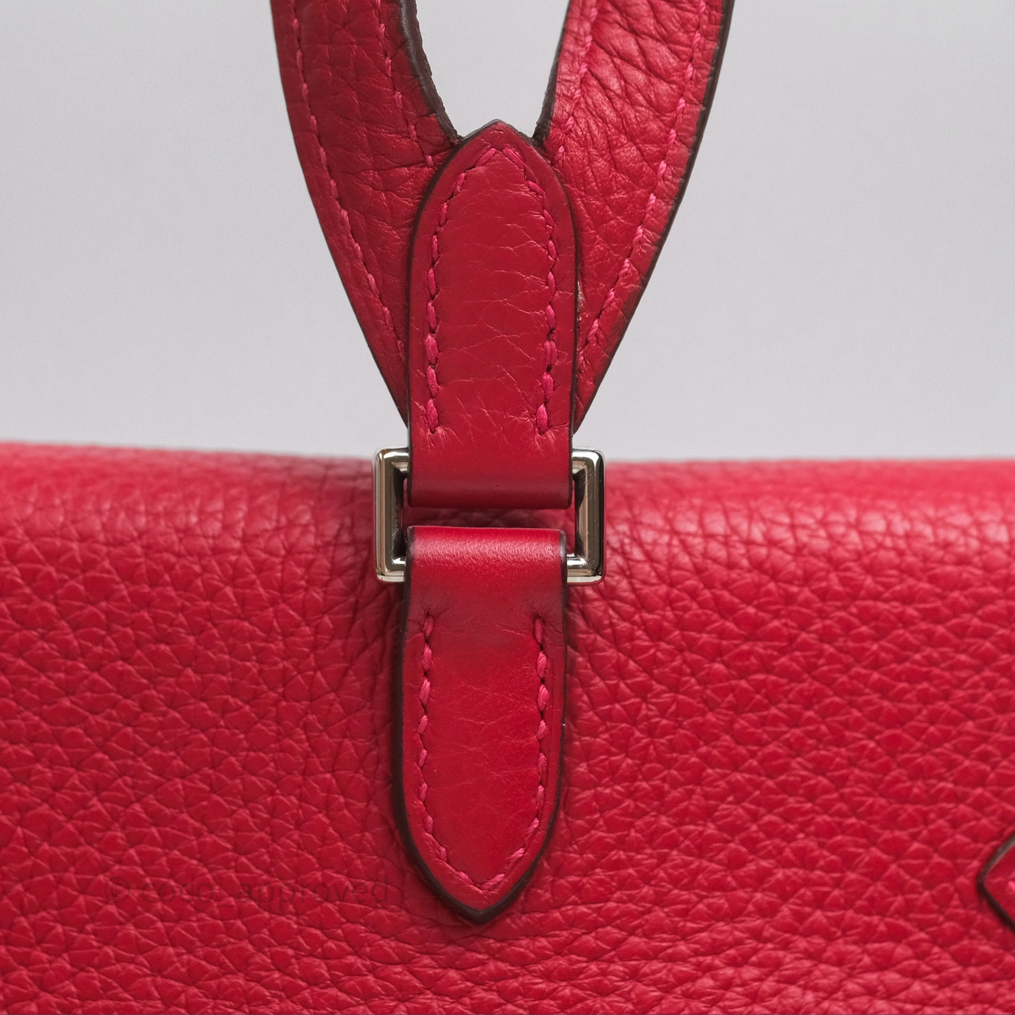 Herms Kelly Ado Backpack Red Rouge Clemence Palladium Hardware