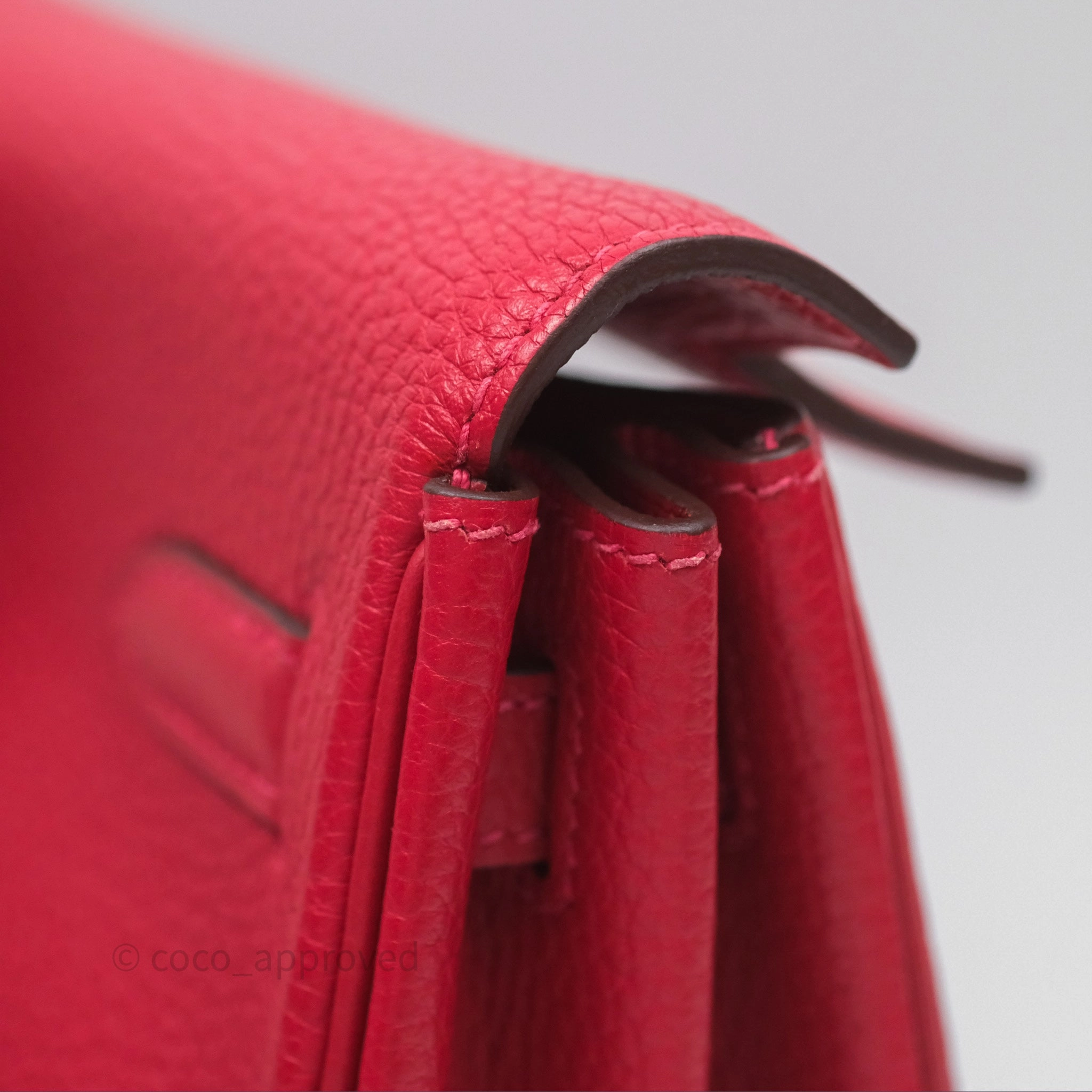 Herms Kelly Ado Backpack Red Rouge Clemence Palladium Hardware
