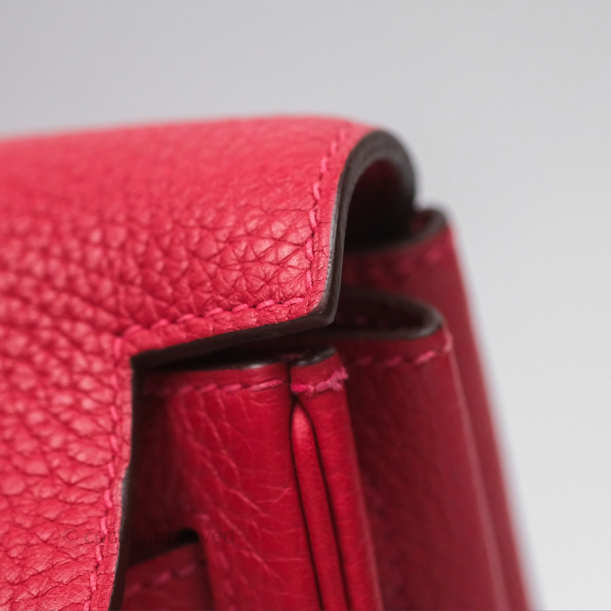 Herms Kelly Ado Backpack Red Rouge Clemence Palladium Hardware