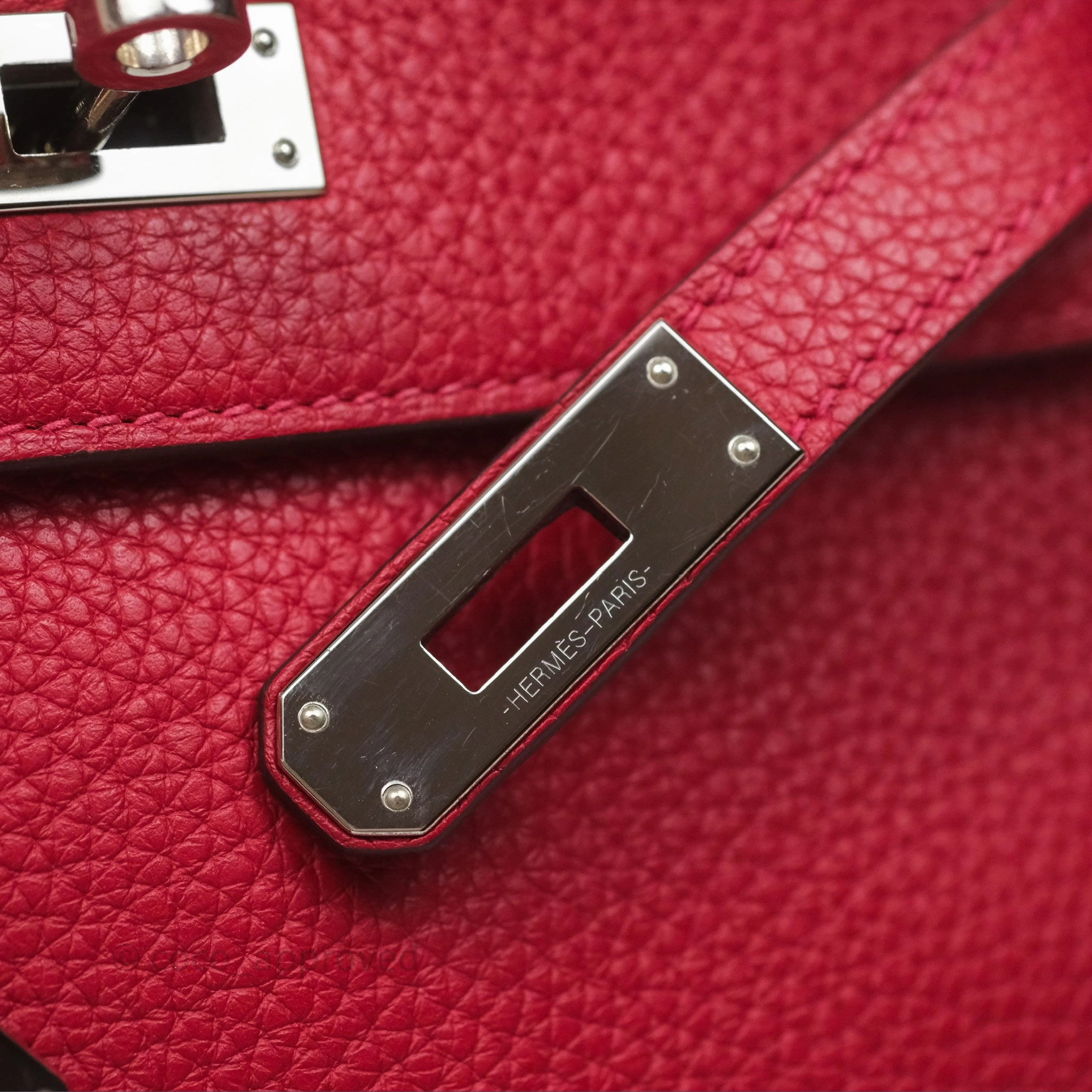 Herms Kelly Ado Backpack Red Rouge Clemence Palladium Hardware