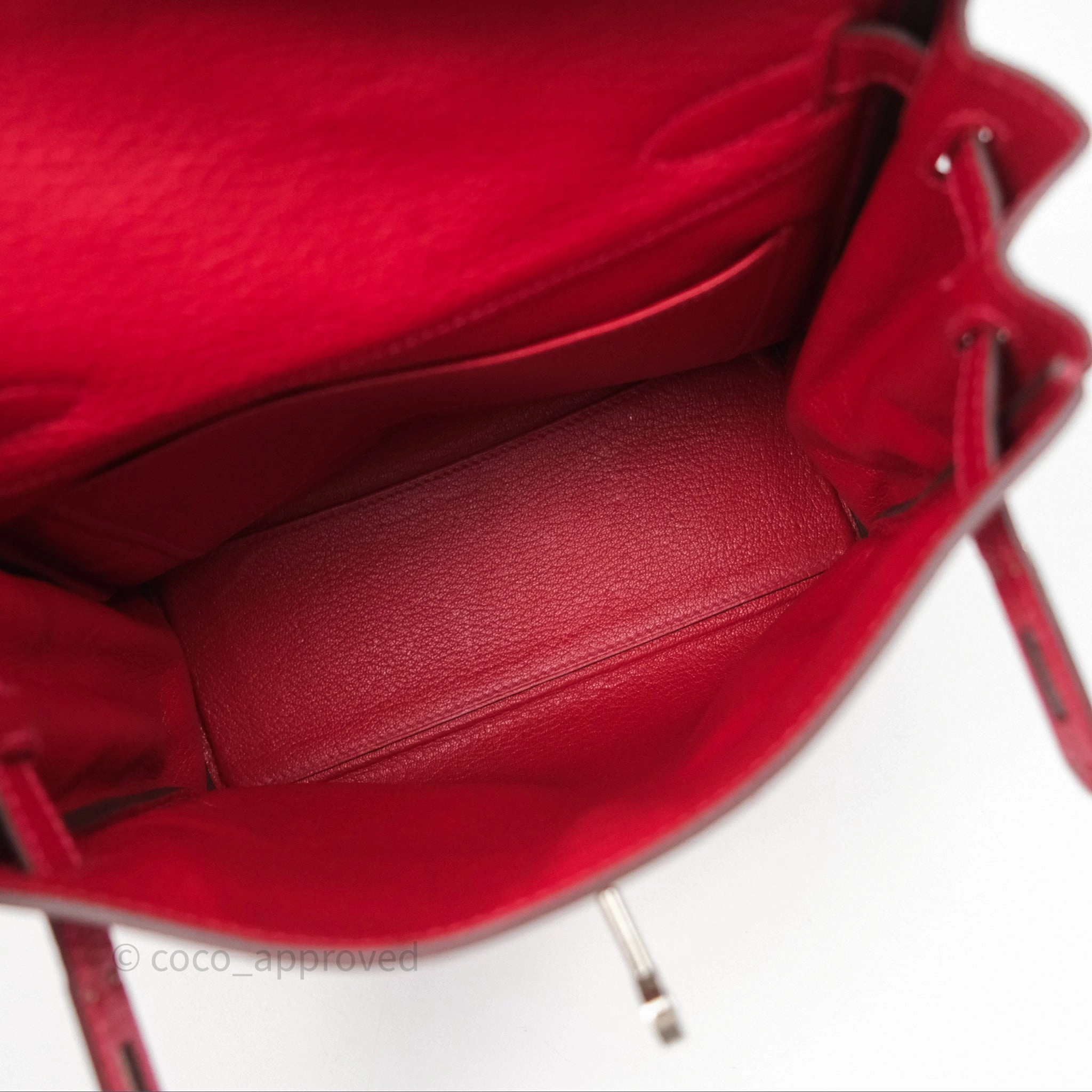 Herms Kelly Ado Backpack Red Rouge Clemence Palladium Hardware