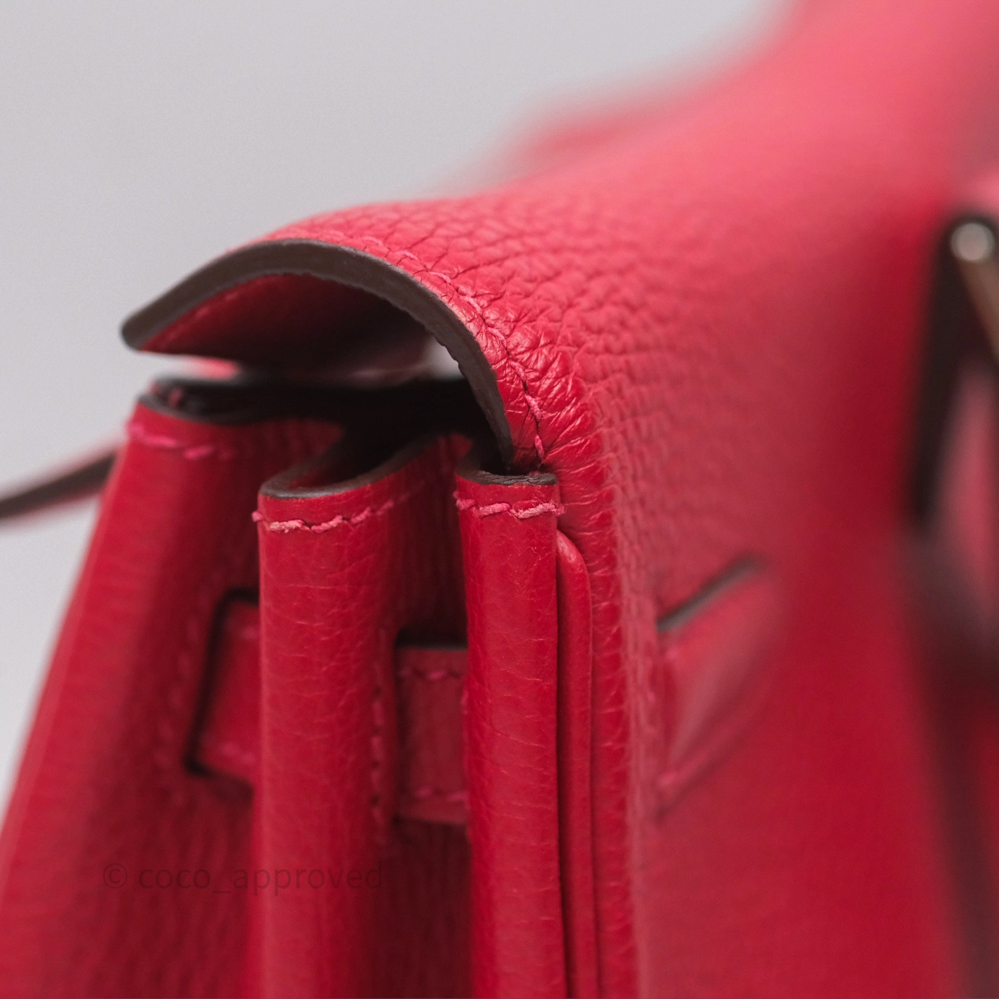Herms Kelly Ado Backpack Red Rouge Clemence Palladium Hardware