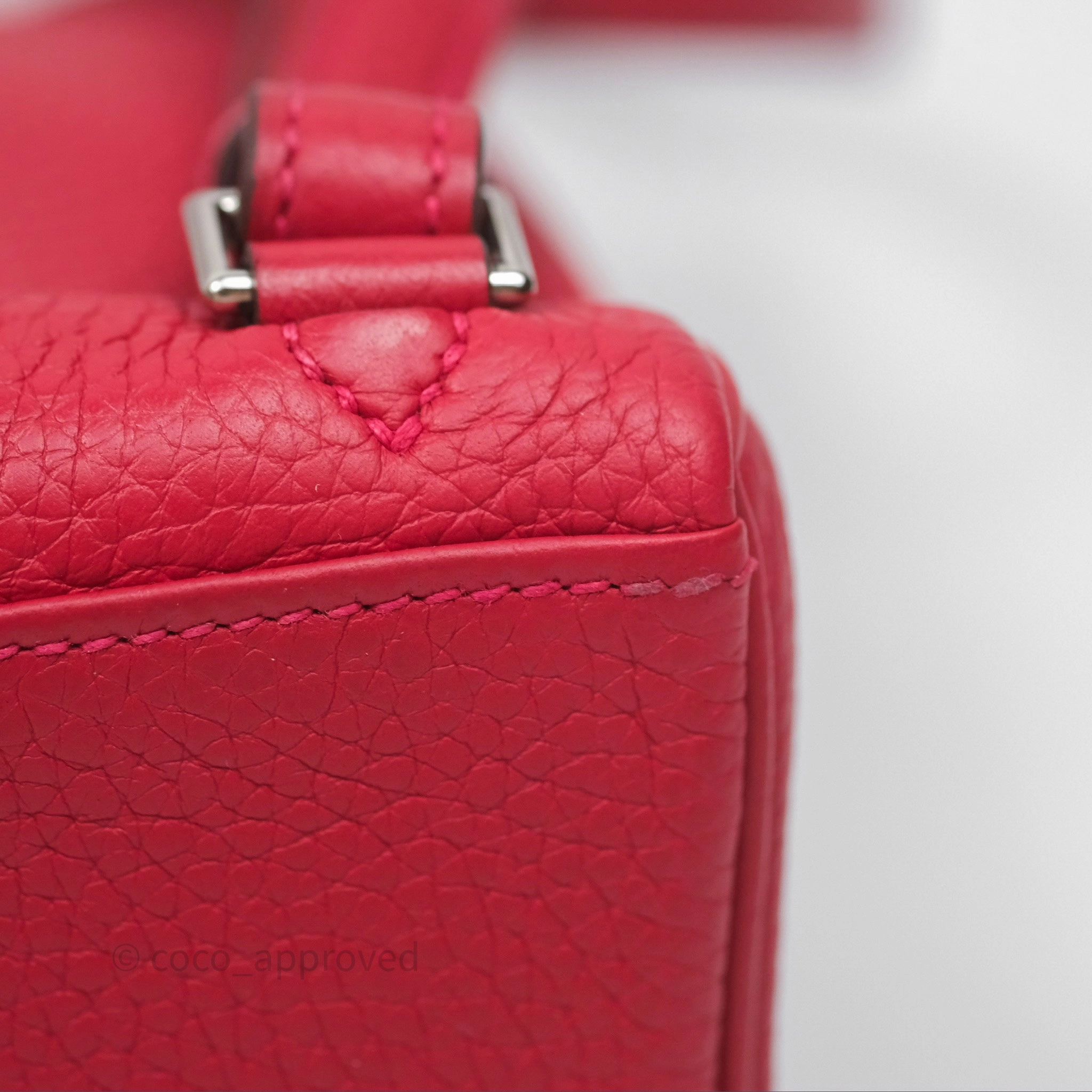 Herms Kelly Ado Backpack Red Rouge Clemence Palladium Hardware