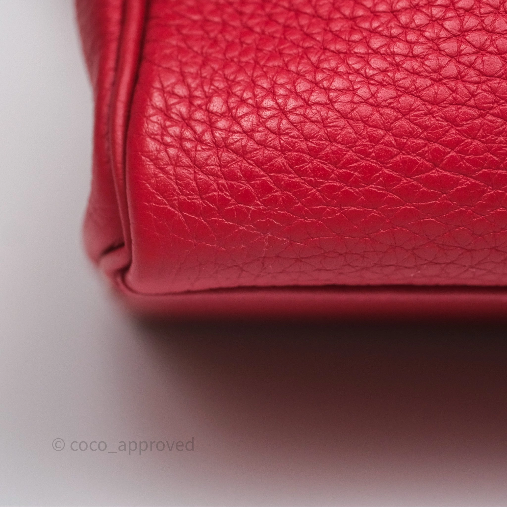 Herms Kelly Ado Backpack Red Rouge Clemence Palladium Hardware
