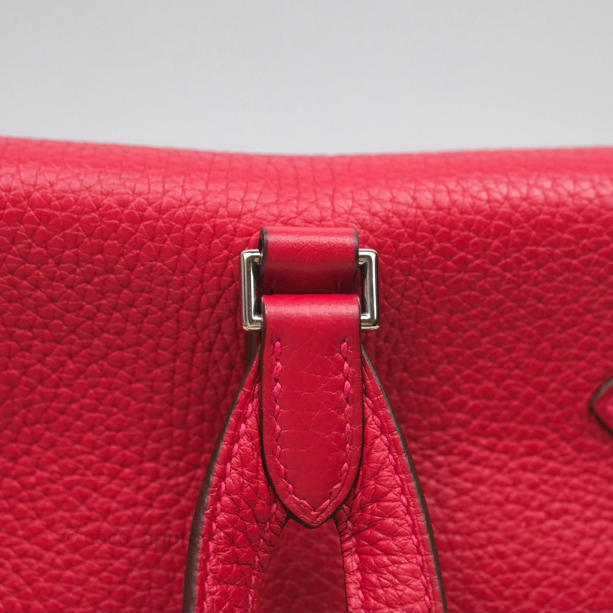 Herms Kelly Ado Backpack Red Rouge Clemence Palladium Hardware