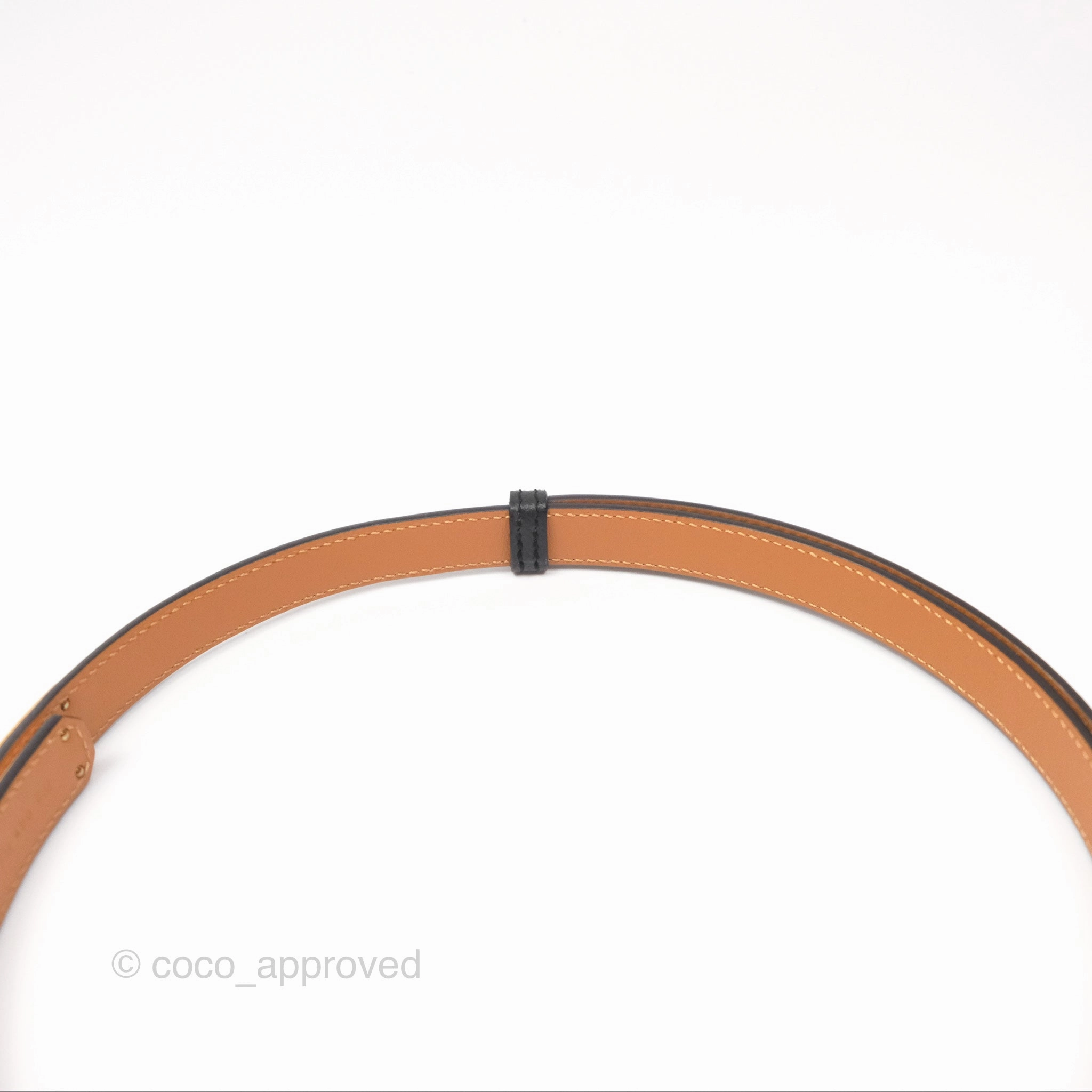 Herms Kelly Belt Black Epsom Rose Gold Hardware