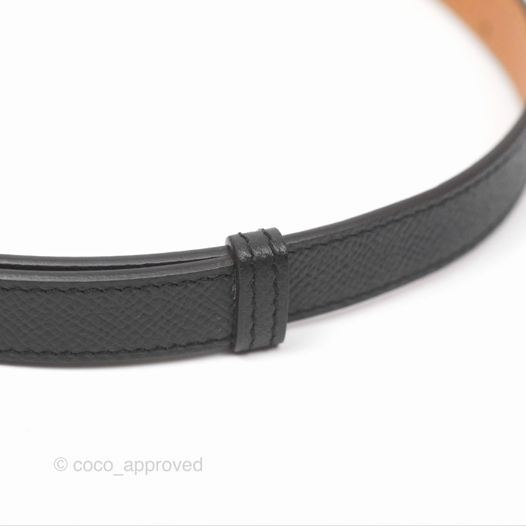 Herms Kelly Belt Black Epsom Rose Gold Hardware