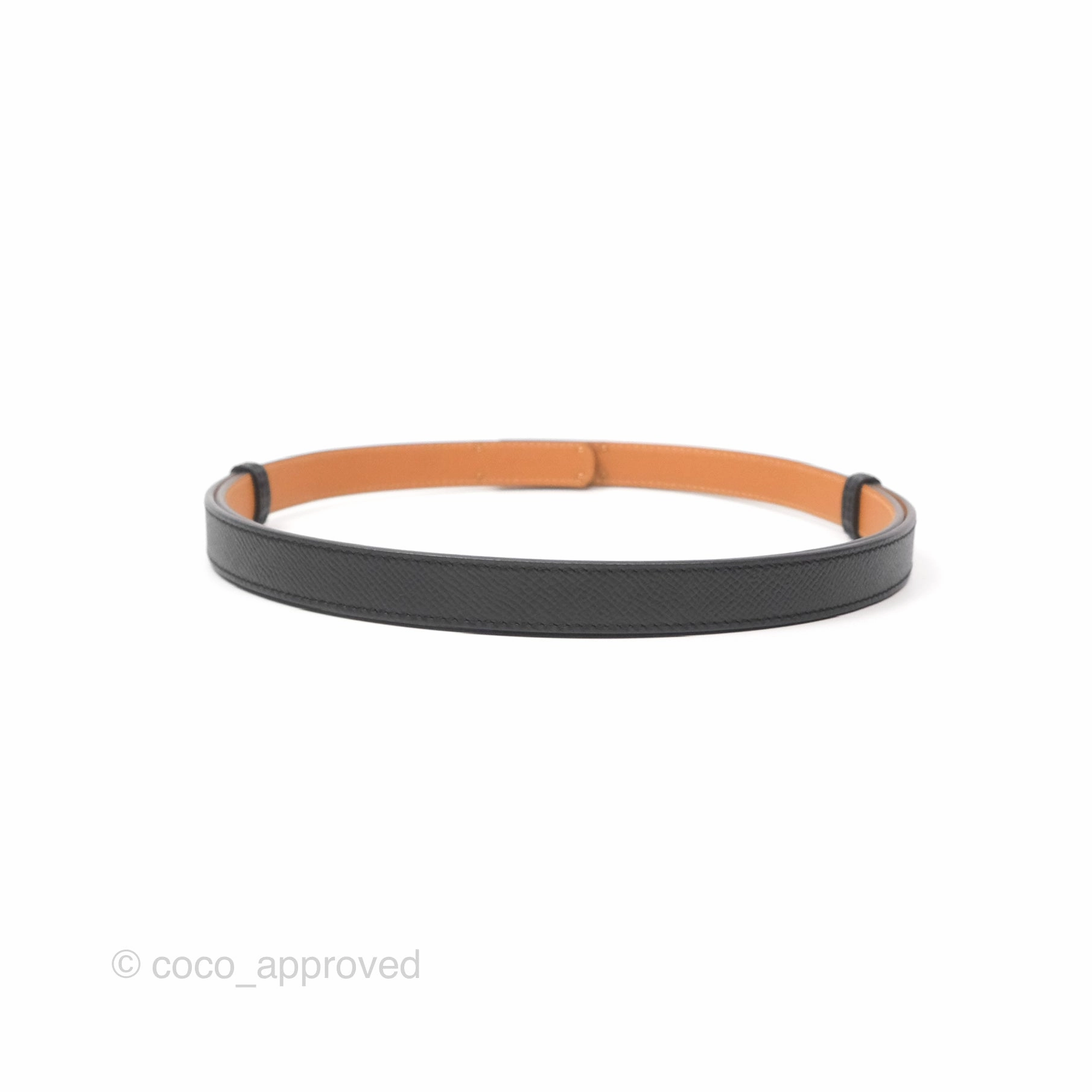 Herms Kelly Belt Black Epsom Rose Gold Hardware