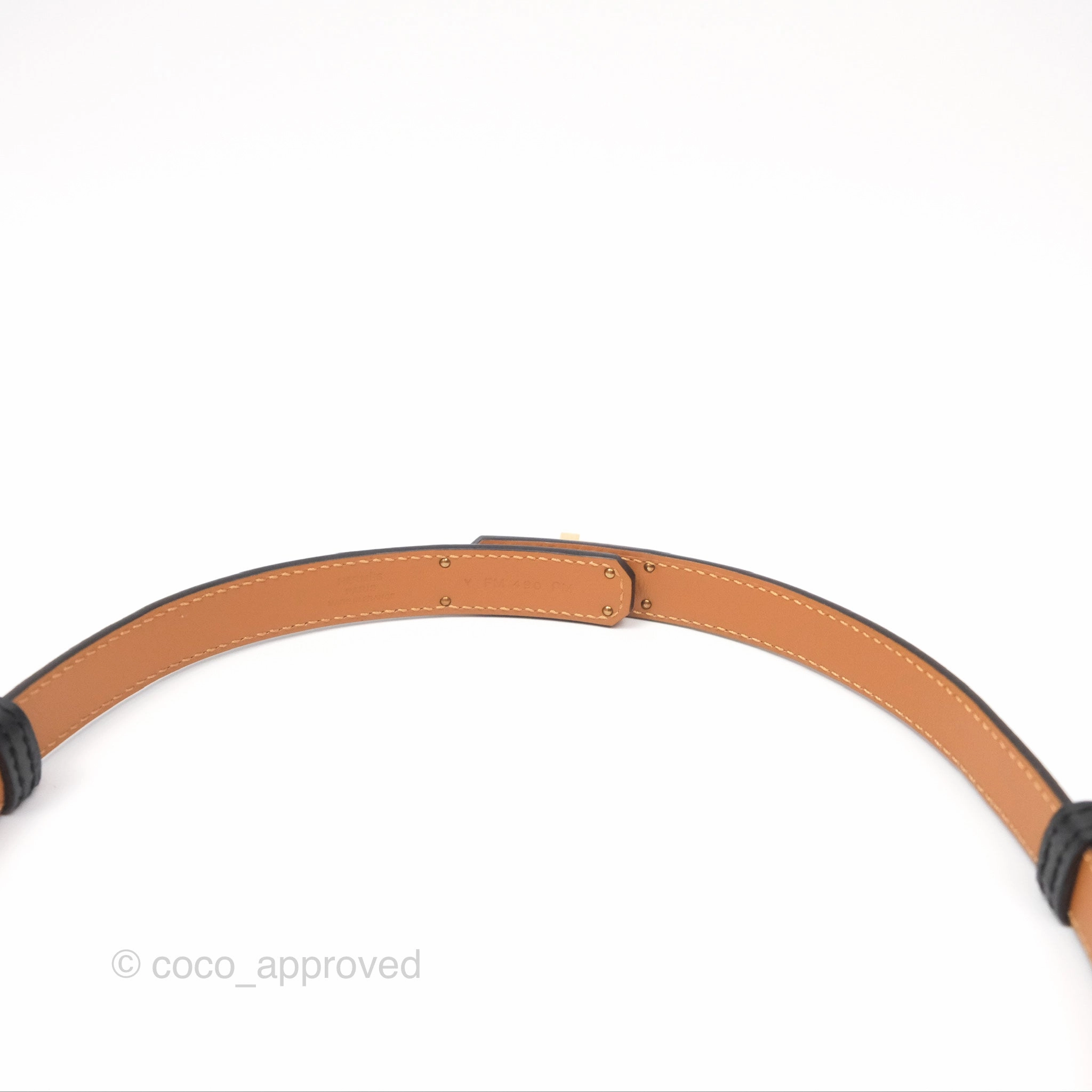 Herms Kelly Belt Black Epsom Rose Gold Hardware