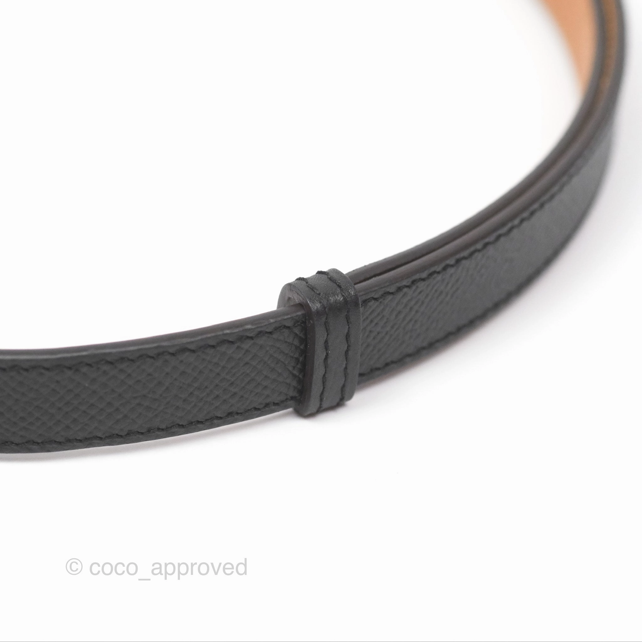 Herms Kelly Belt Black Epsom Rose Gold Hardware