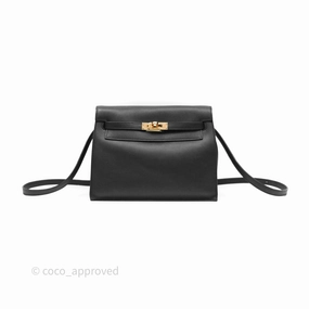 Herms Kelly Danse II Bag Black Noir 89 Swift Gold Hardware