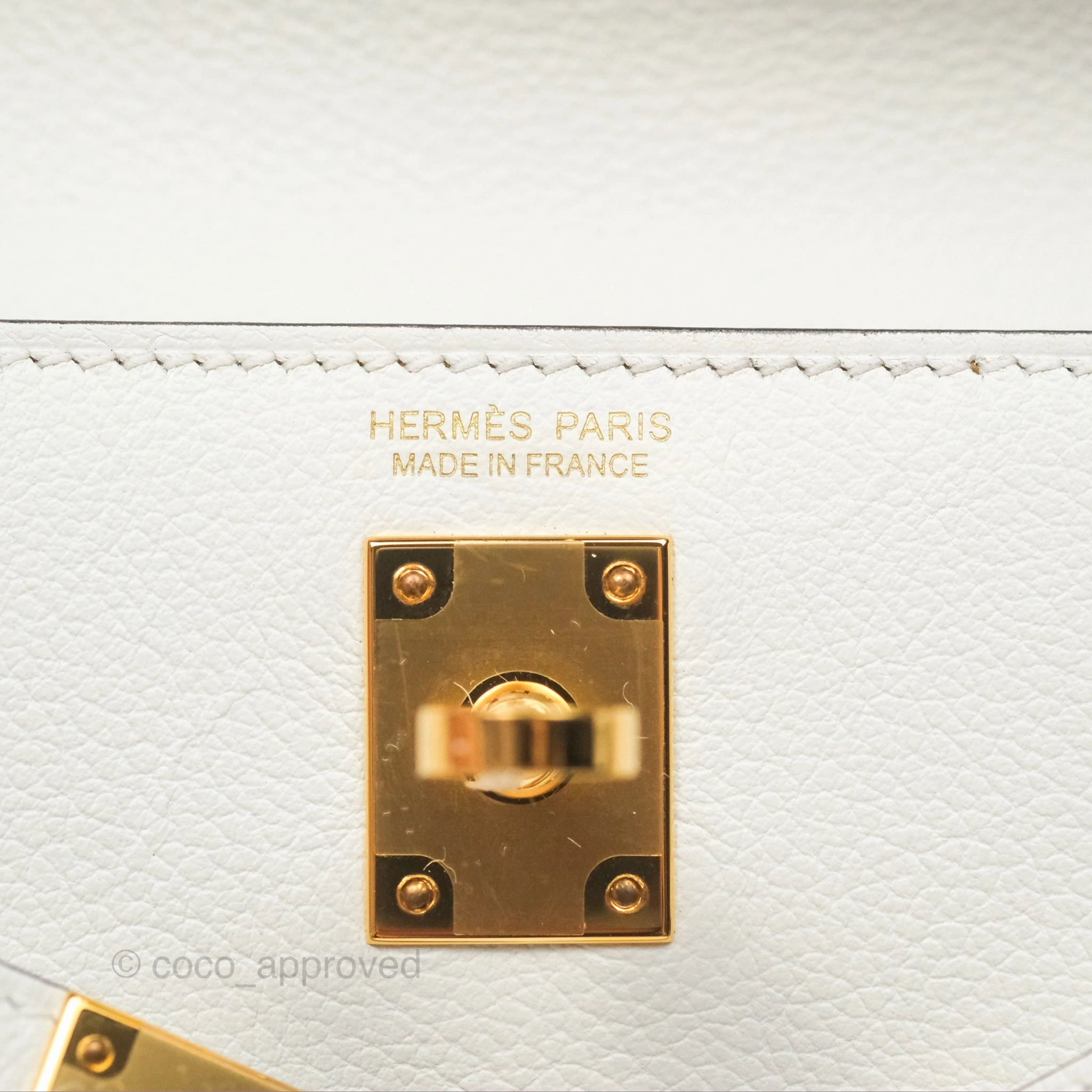 Herms Kelly Danse II Bag Blanc/Kraft Evercolor Gold Hardware