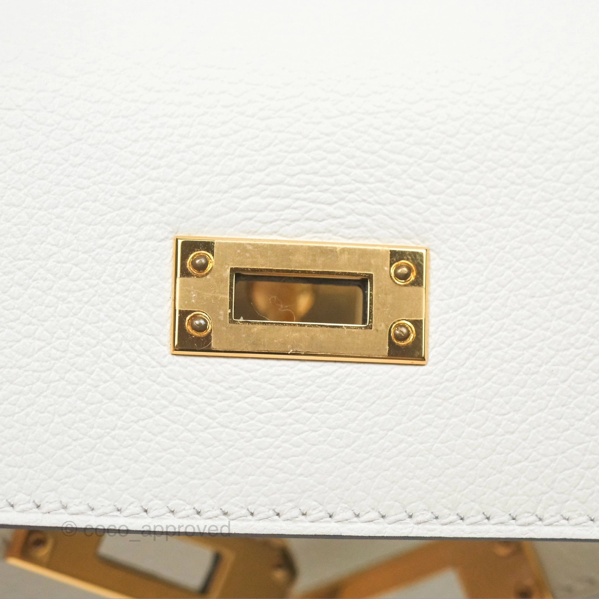 Herms Kelly Danse II Bag Blanc/Kraft Evercolor Gold Hardware