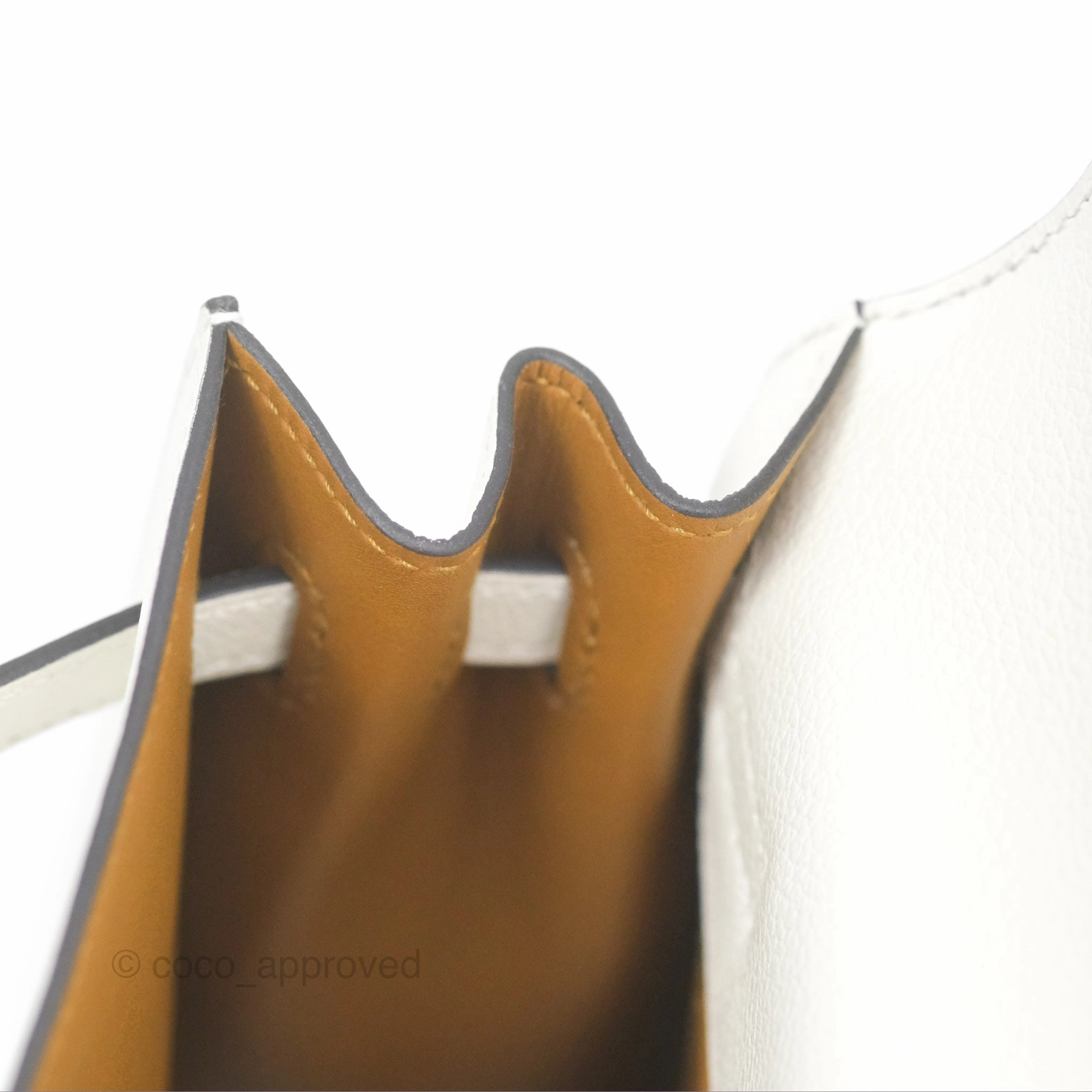 Herms Kelly Danse II Bag Blanc/Kraft Evercolor Gold Hardware
