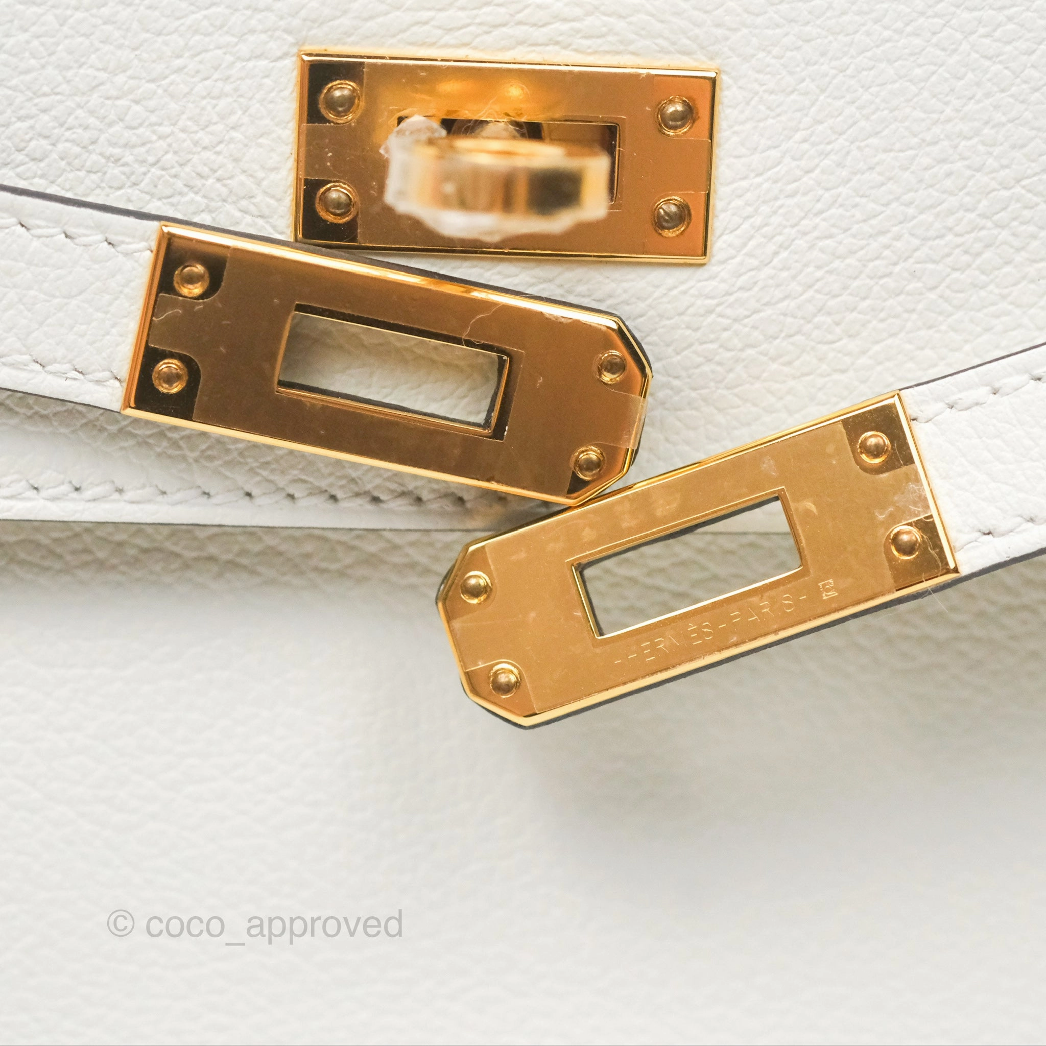 Herms Kelly Danse II Bag Blanc/Kraft Evercolor Gold Hardware