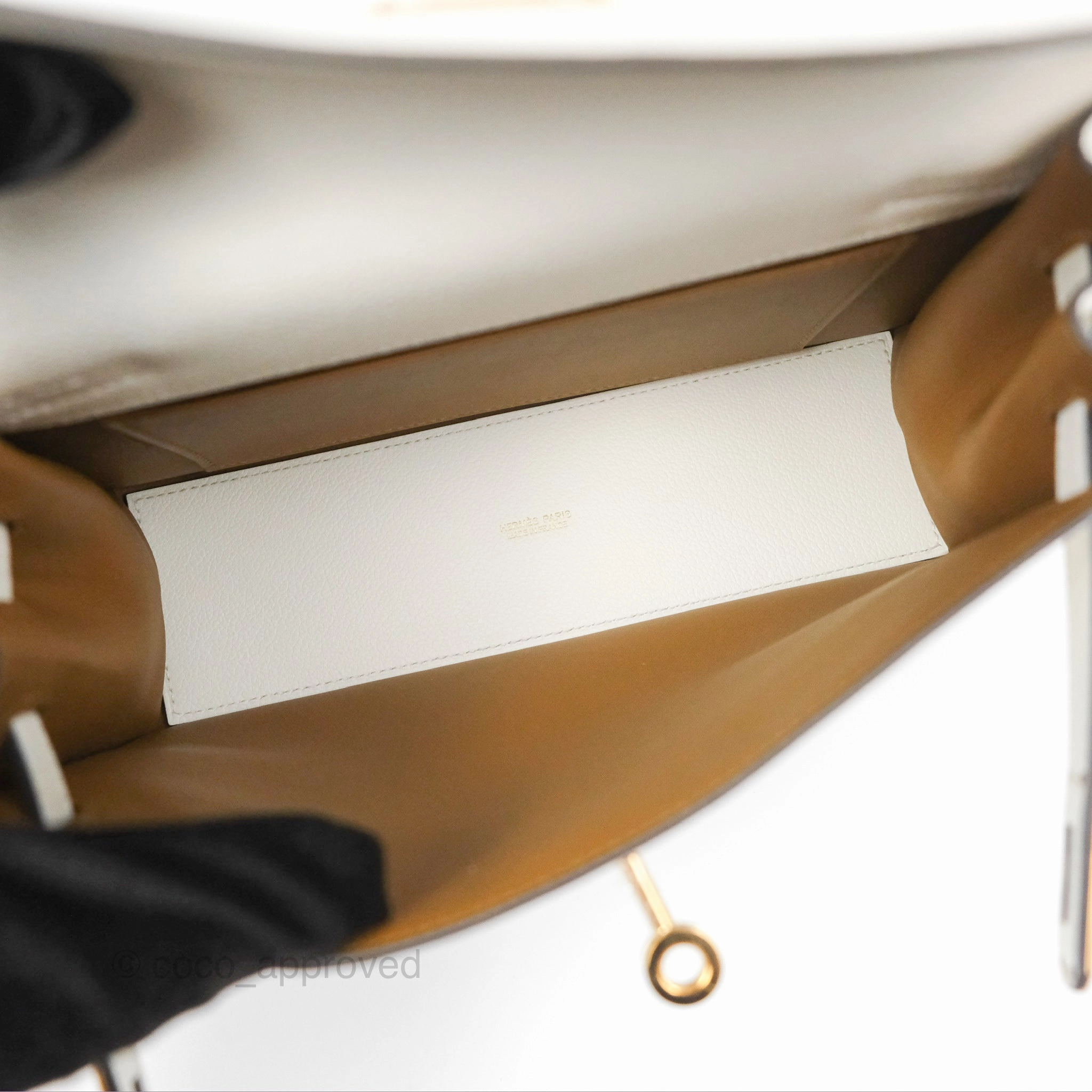 Herms Kelly Danse II Bag Blanc/Kraft Evercolor Gold Hardware