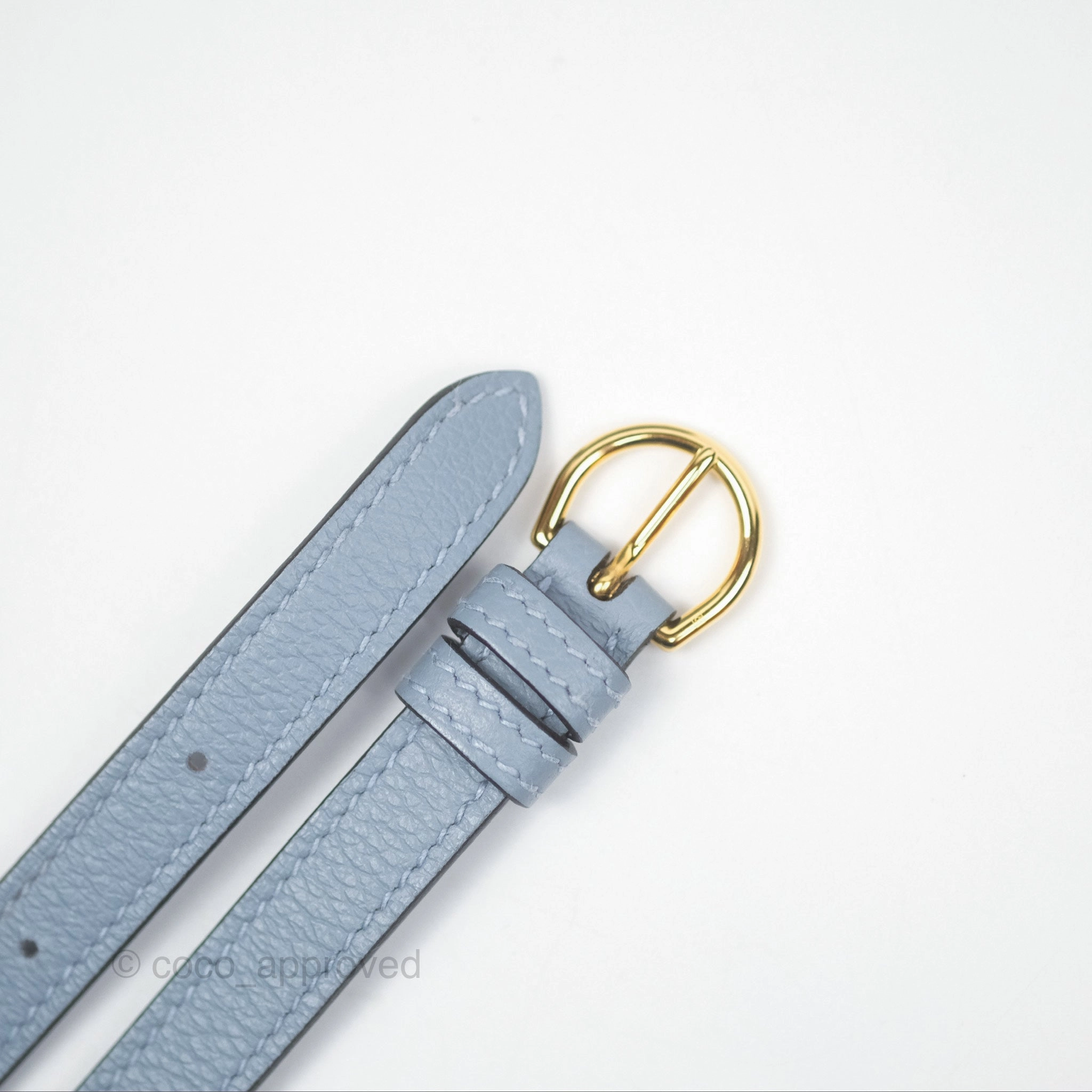 Herms Kelly Danse II Bag Blue Lin J7 Evercolor Gold Hardware