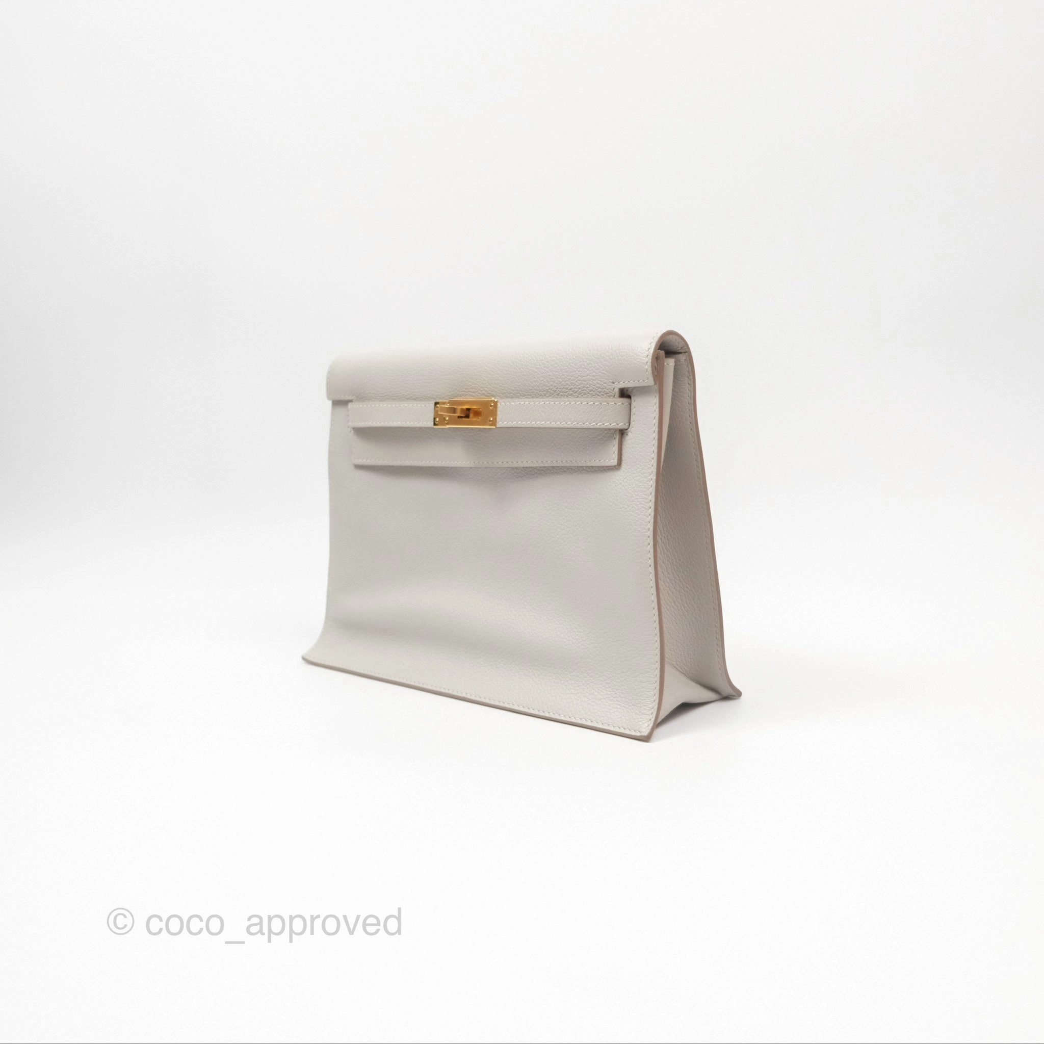Herms Kelly Danse II Bag Gris Perle 80 Evercolor Gold Hardware