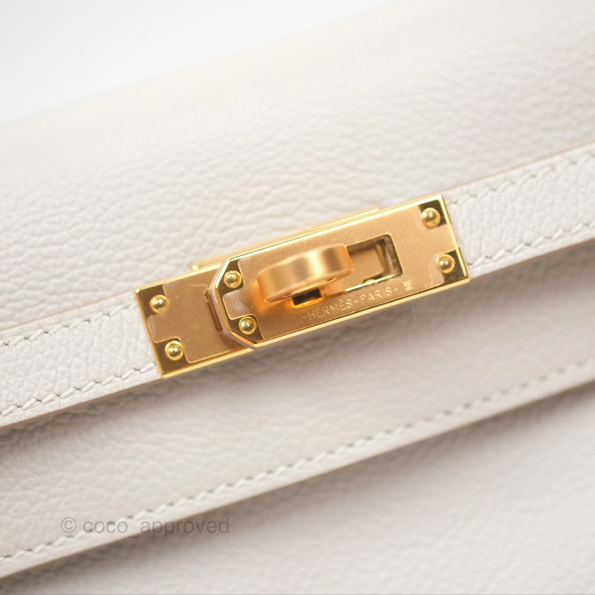 Herms Kelly Danse II Bag Gris Perle 80 Evercolor Gold Hardware