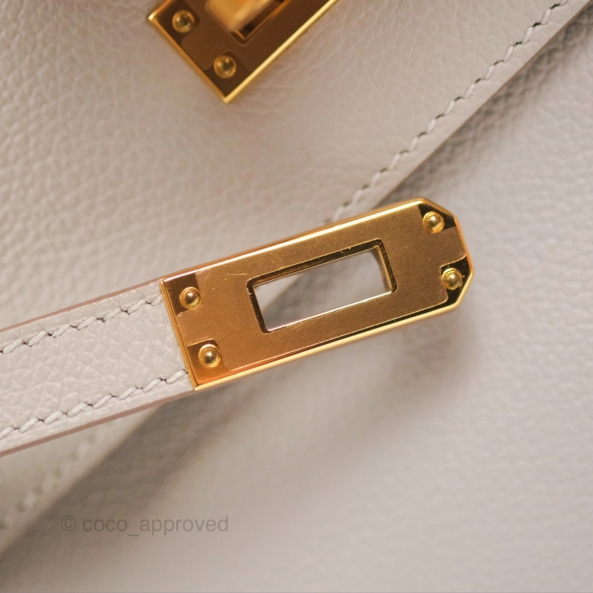 Herms Kelly Danse II Bag Gris Perle 80 Evercolor Gold Hardware