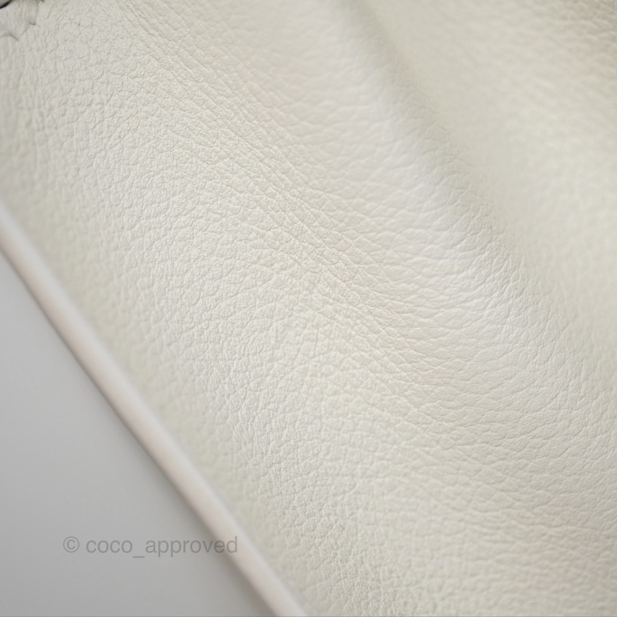 Herms Kelly Danse II Bag White Evercolor Gold Hardware
