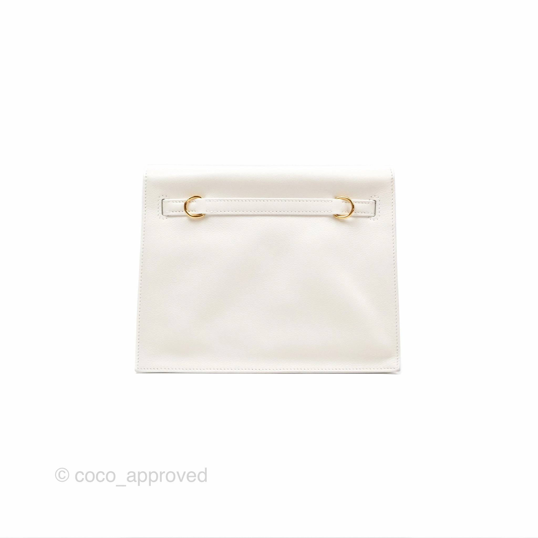 Herms Kelly Danse II Bag White Evercolor Gold Hardware