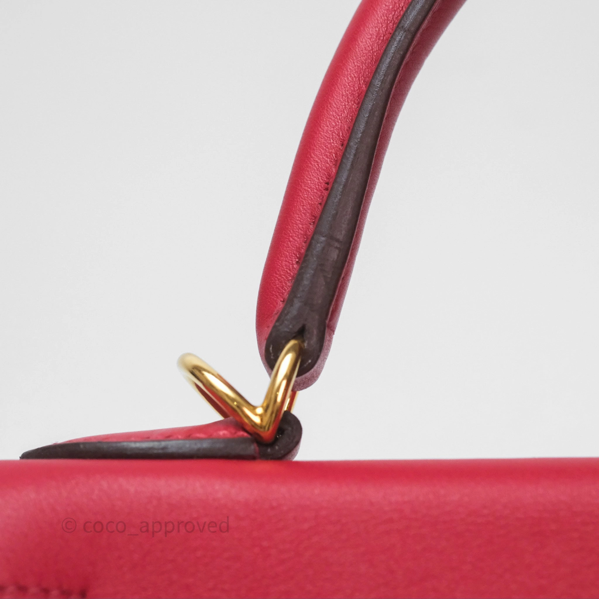 Herms Kelly II 25 Retourne Swift Rouge Piment 5X Gold Hardware