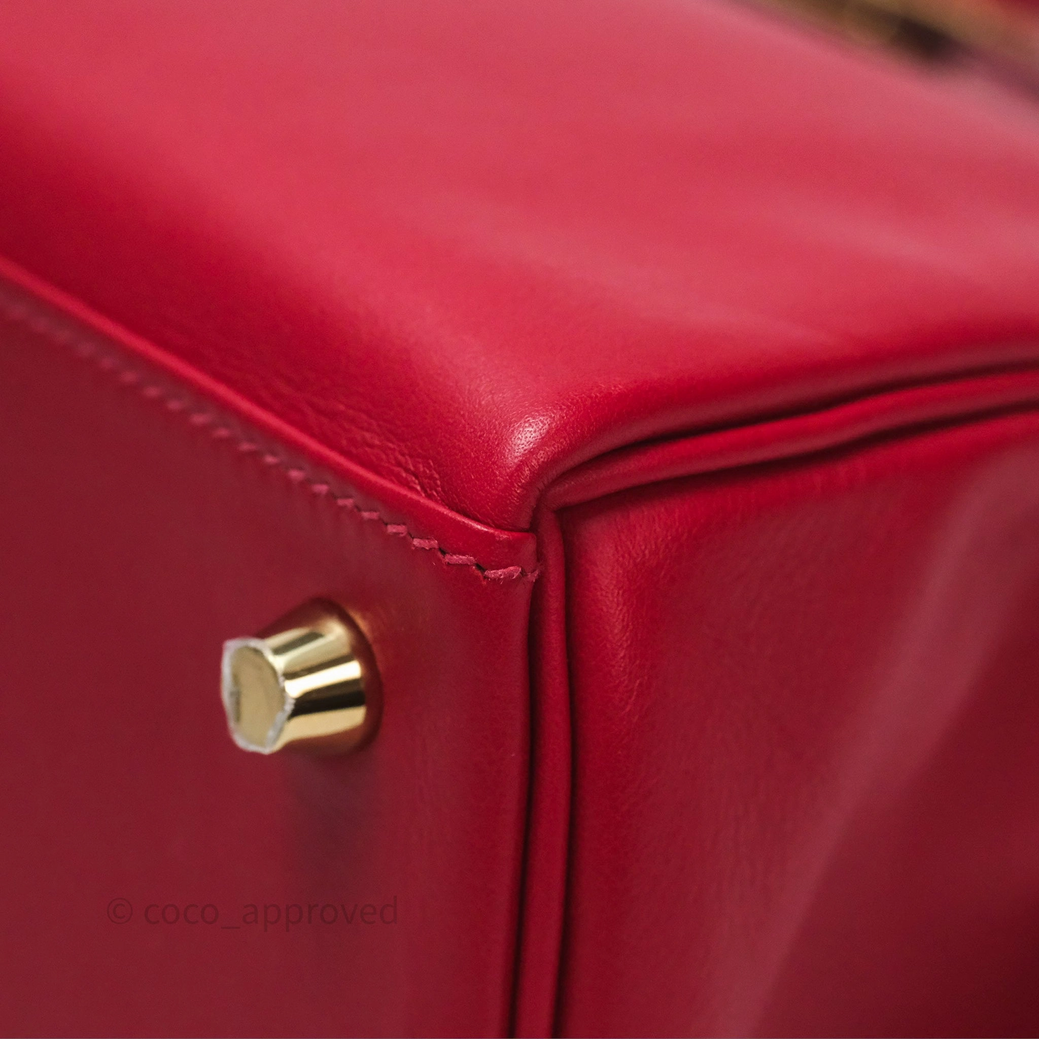 Herms Kelly II 25 Retourne Swift Rouge Piment 5X Gold Hardware