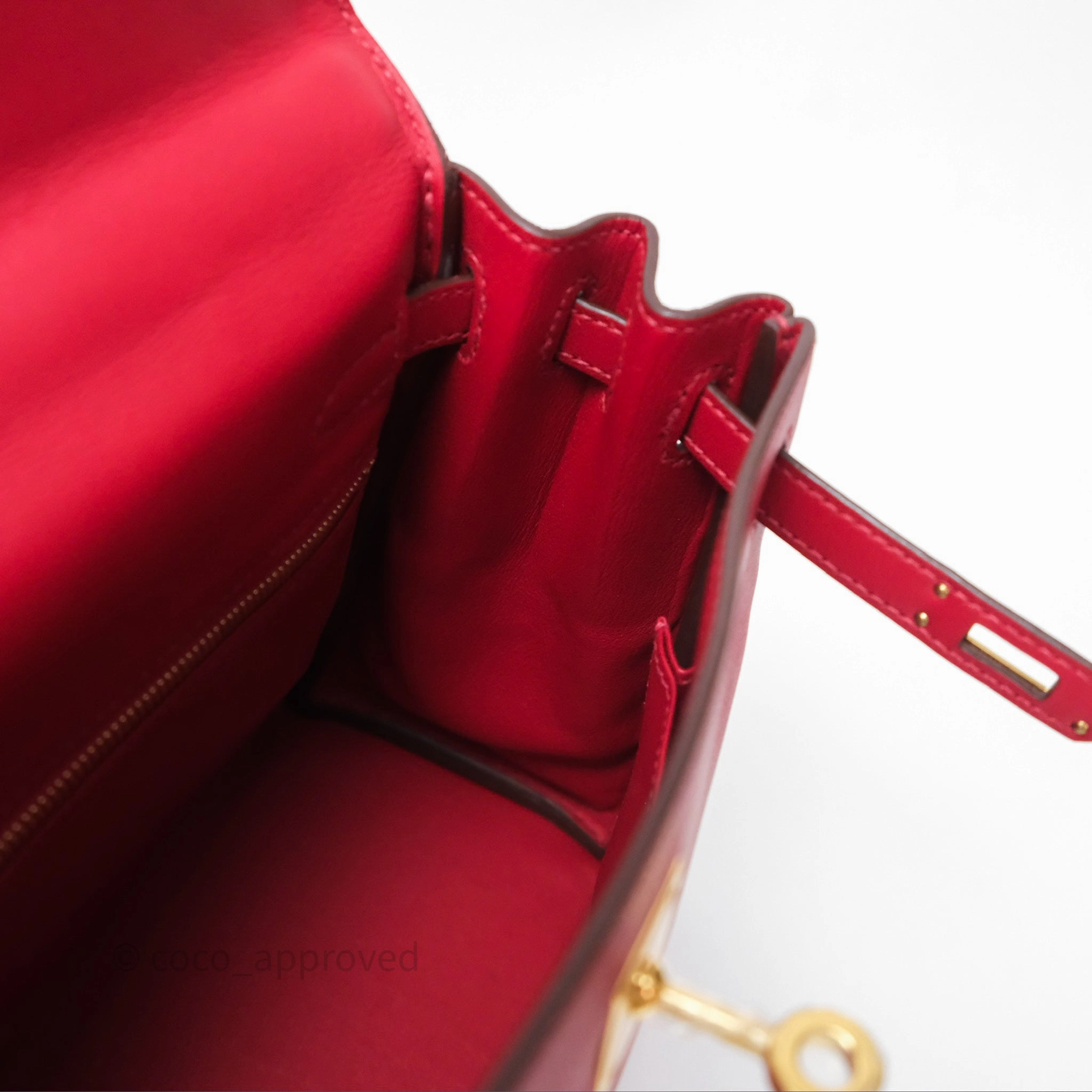 Herms Kelly II 25 Retourne Swift Rouge Piment 5X Gold Hardware