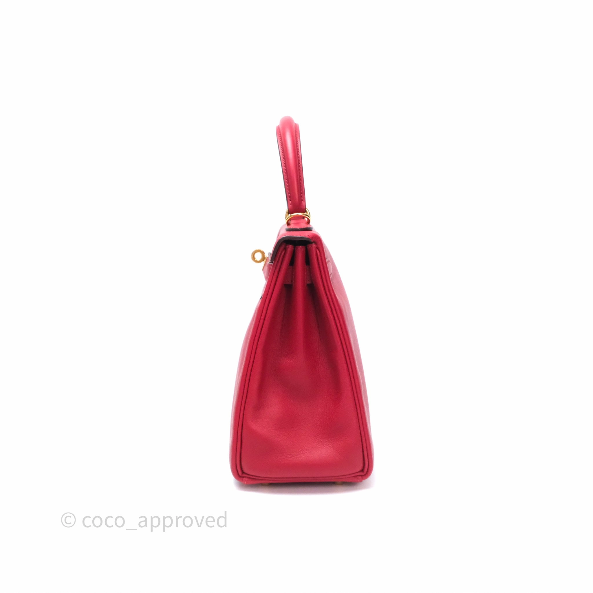 Herms Kelly II 25 Retourne Swift Rouge Piment 5X Gold Hardware