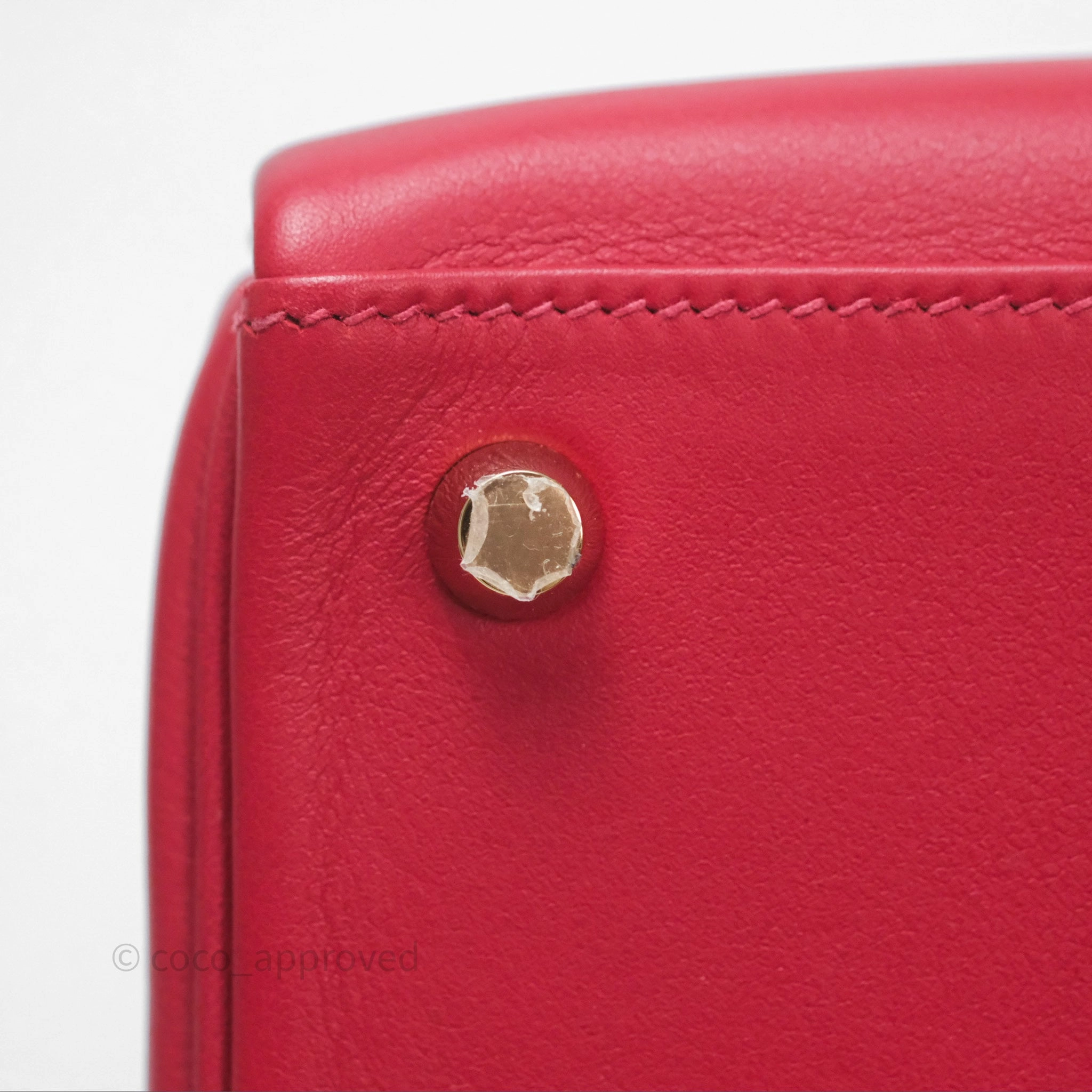 Herms Kelly II 25 Retourne Swift Rouge Piment 5X Gold Hardware