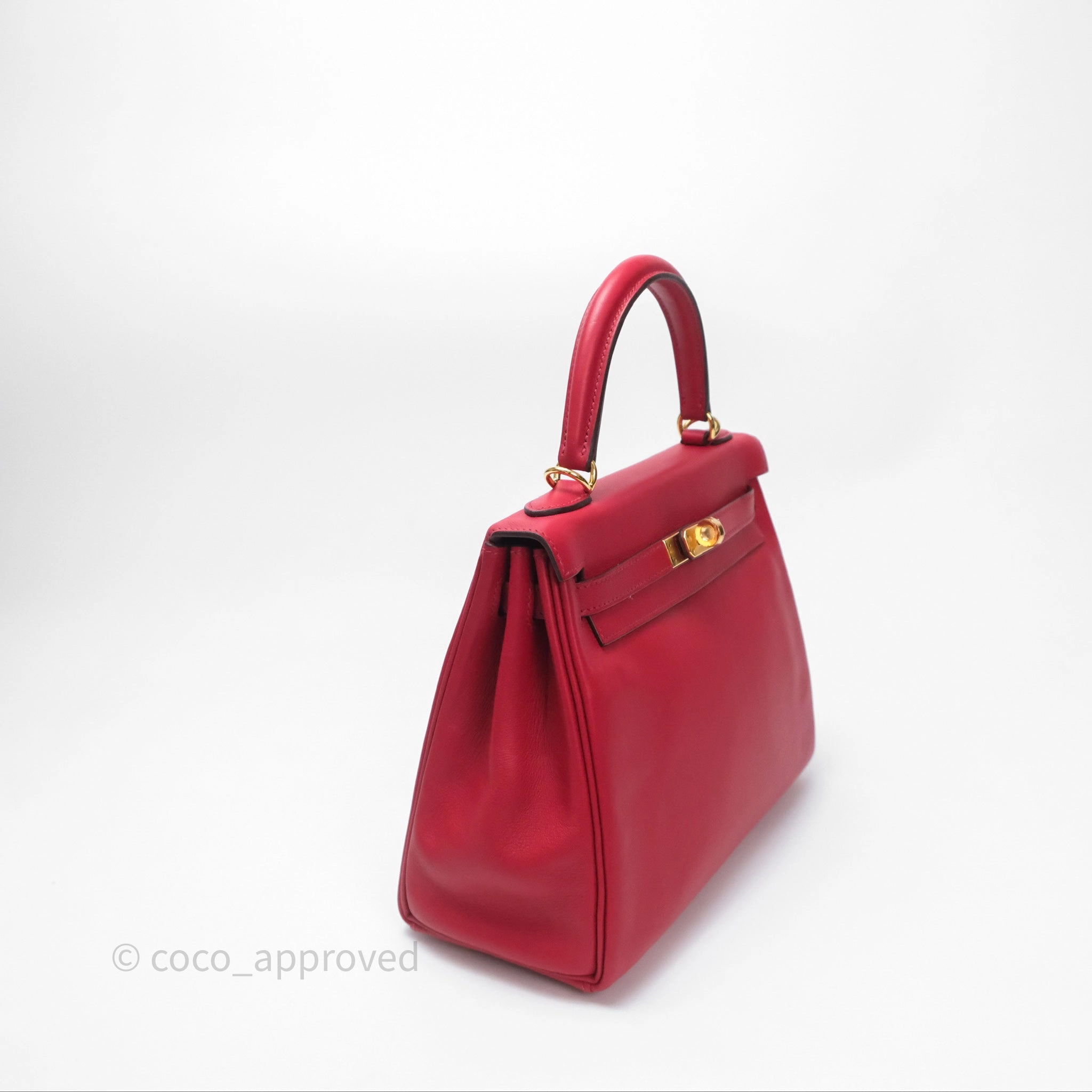 Herms Kelly II 25 Retourne Swift Rouge Piment 5X Gold Hardware